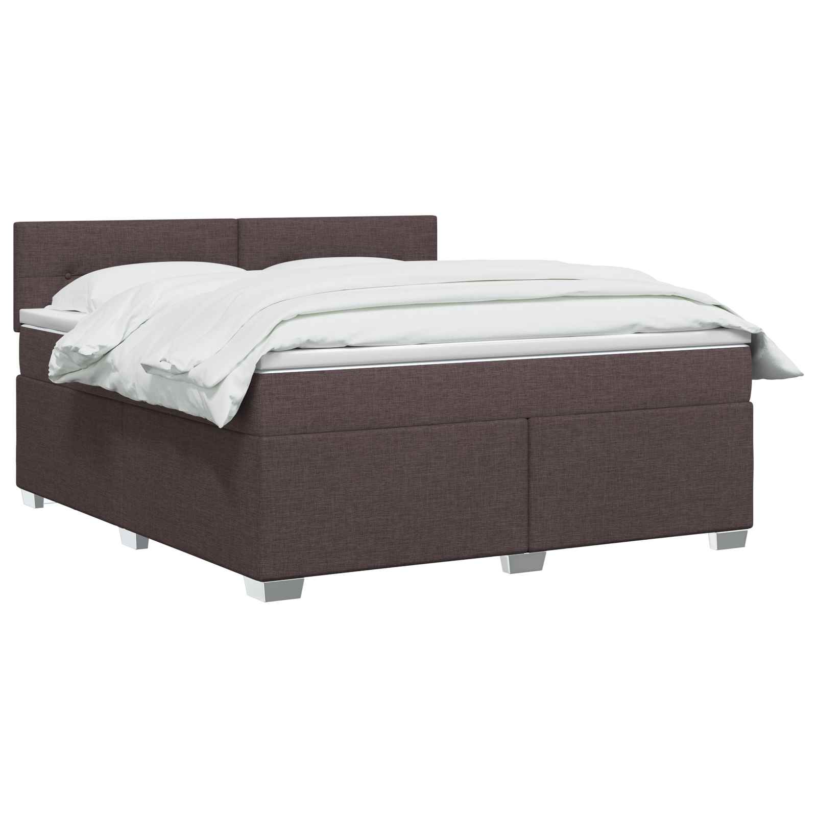 Lit boxspring avec matelas Marron foncé 140 x 190 cm Tissu