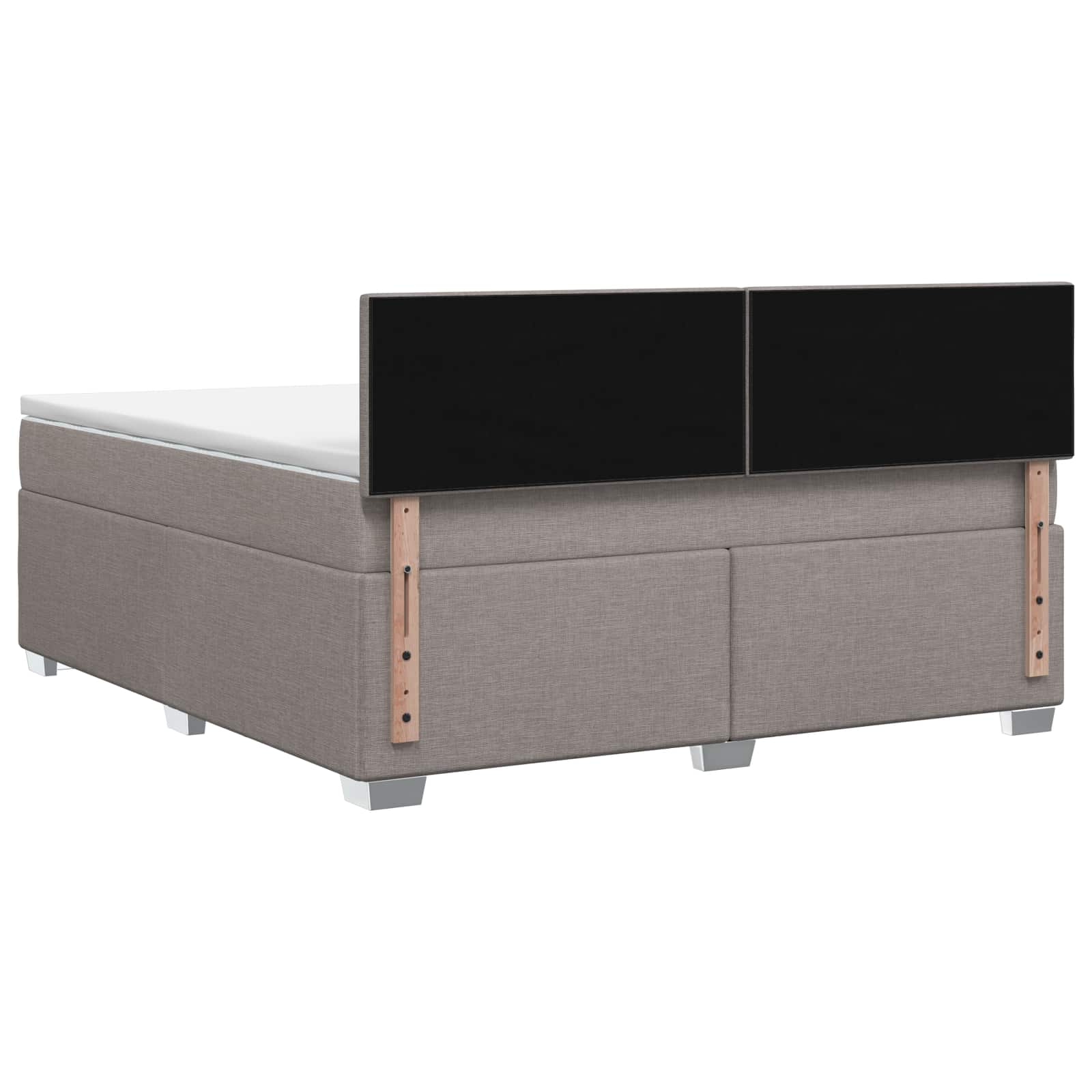 Lit boxspring avec matelas Taupe 140 x 190 cm Tissu - XIOS