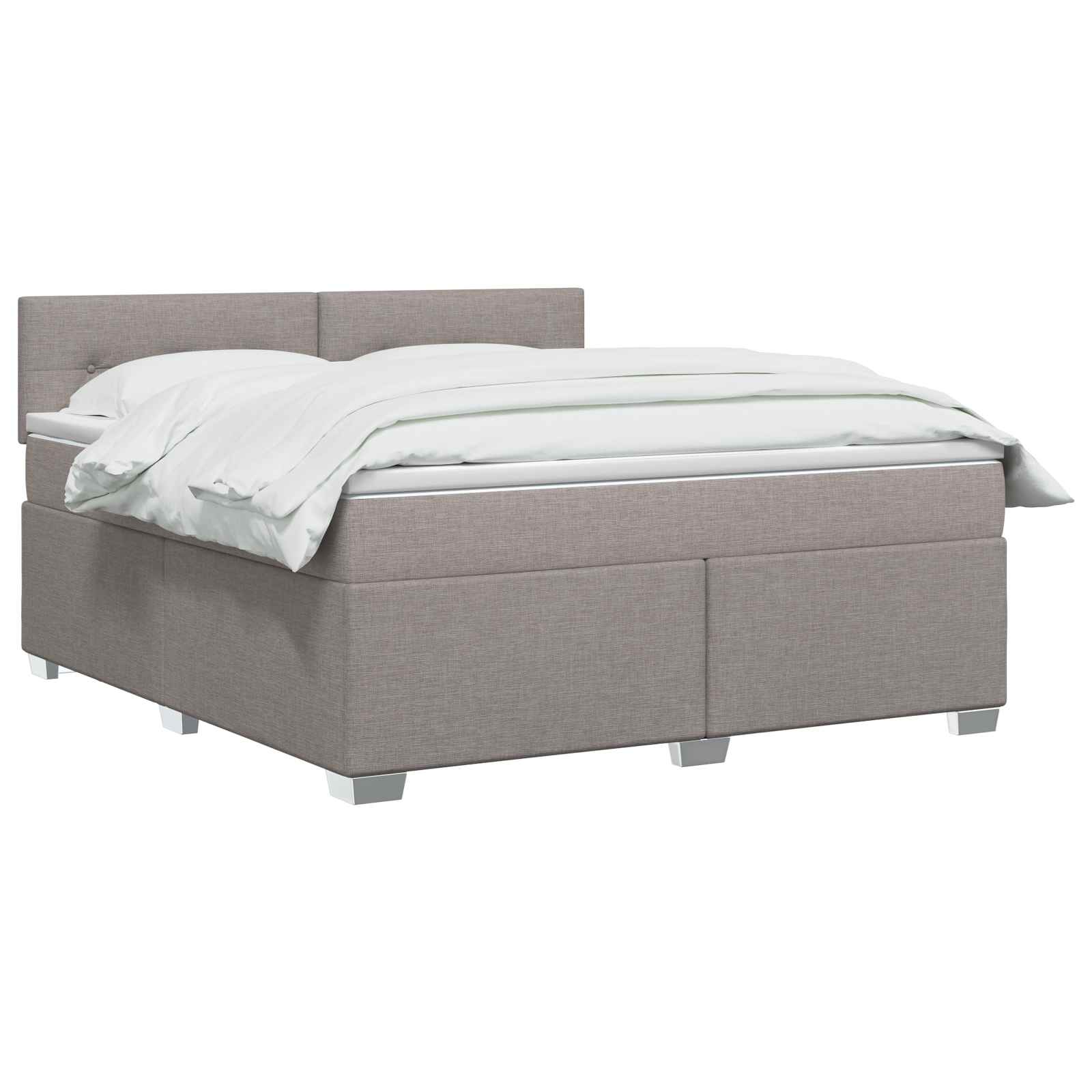 Lit boxspring avec matelas Taupe 140 x 190 cm Tissu - XIOS