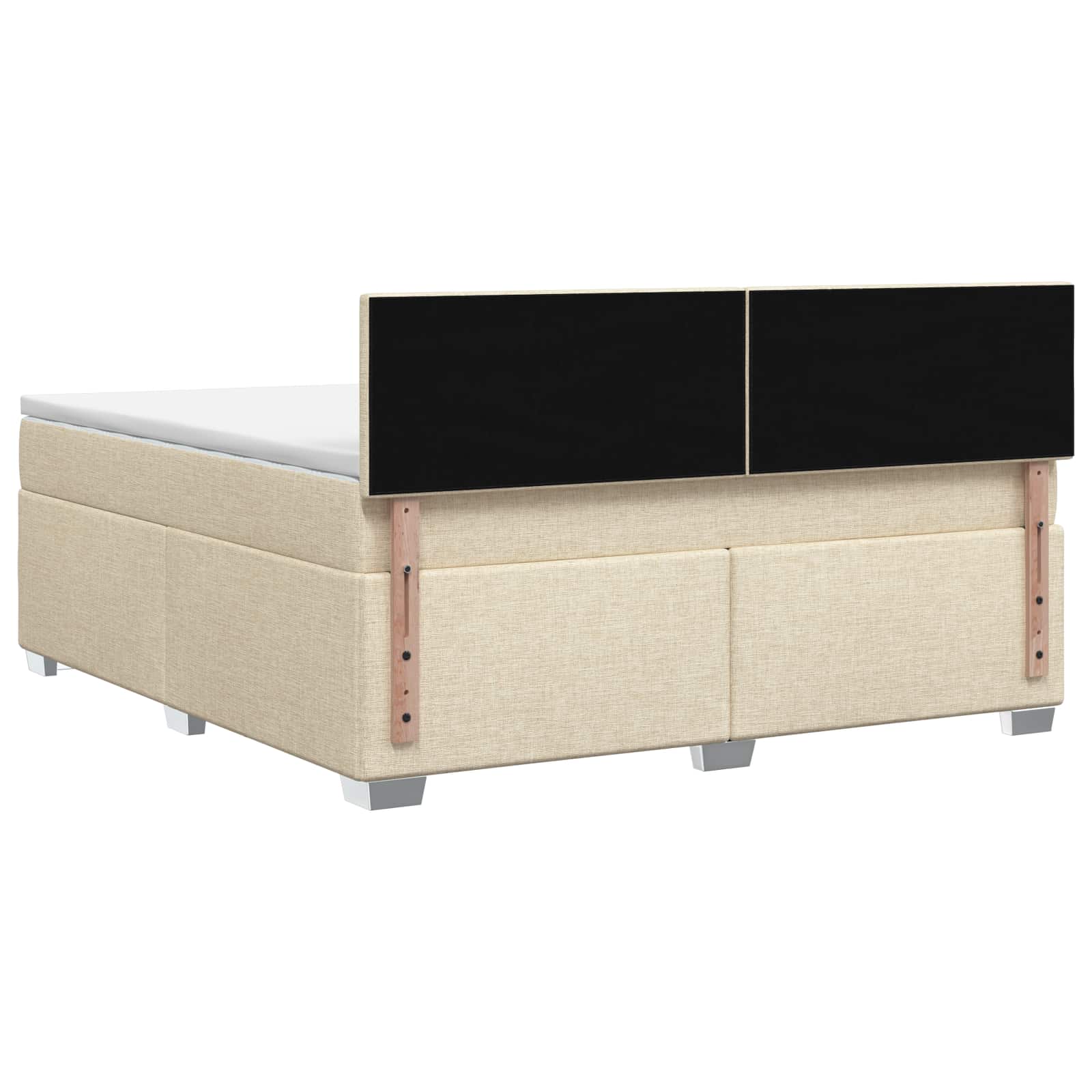 Lit boxspring avec matelas Crème 140 x 190 cm Tissu