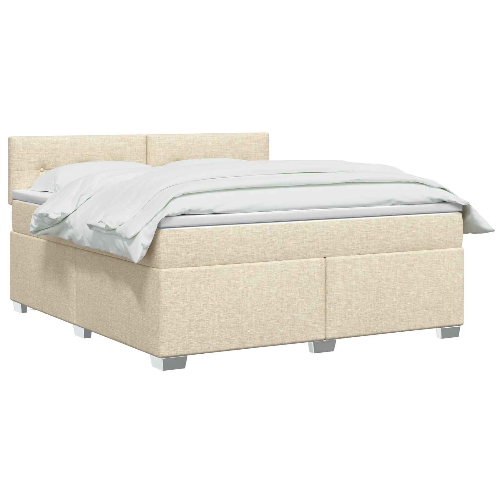 Lit boxspring avec matelas Crème 140 x 190 cm Tissu