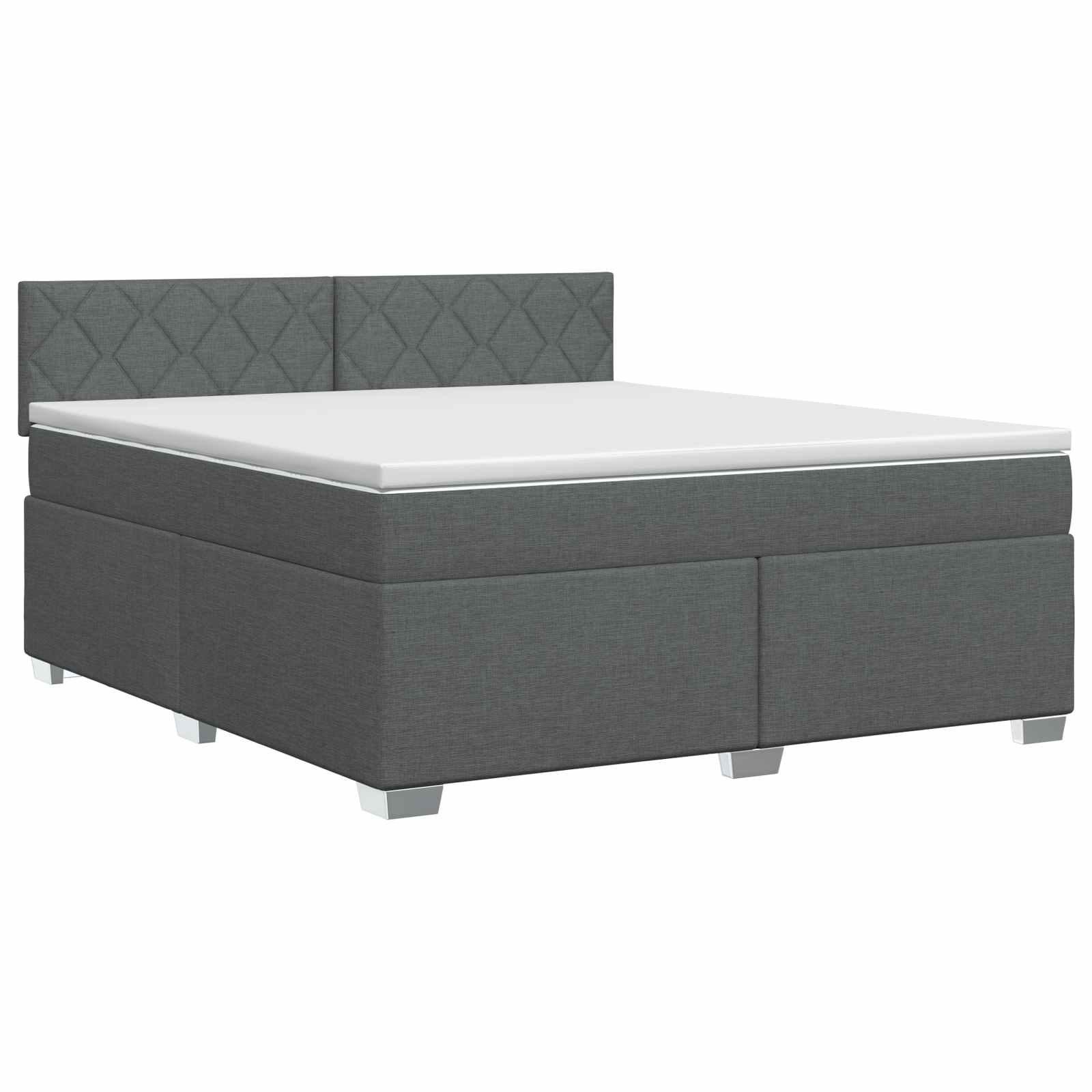 Lit boxspring avec matelas Gris foncé 140 x 190 cm Tissu