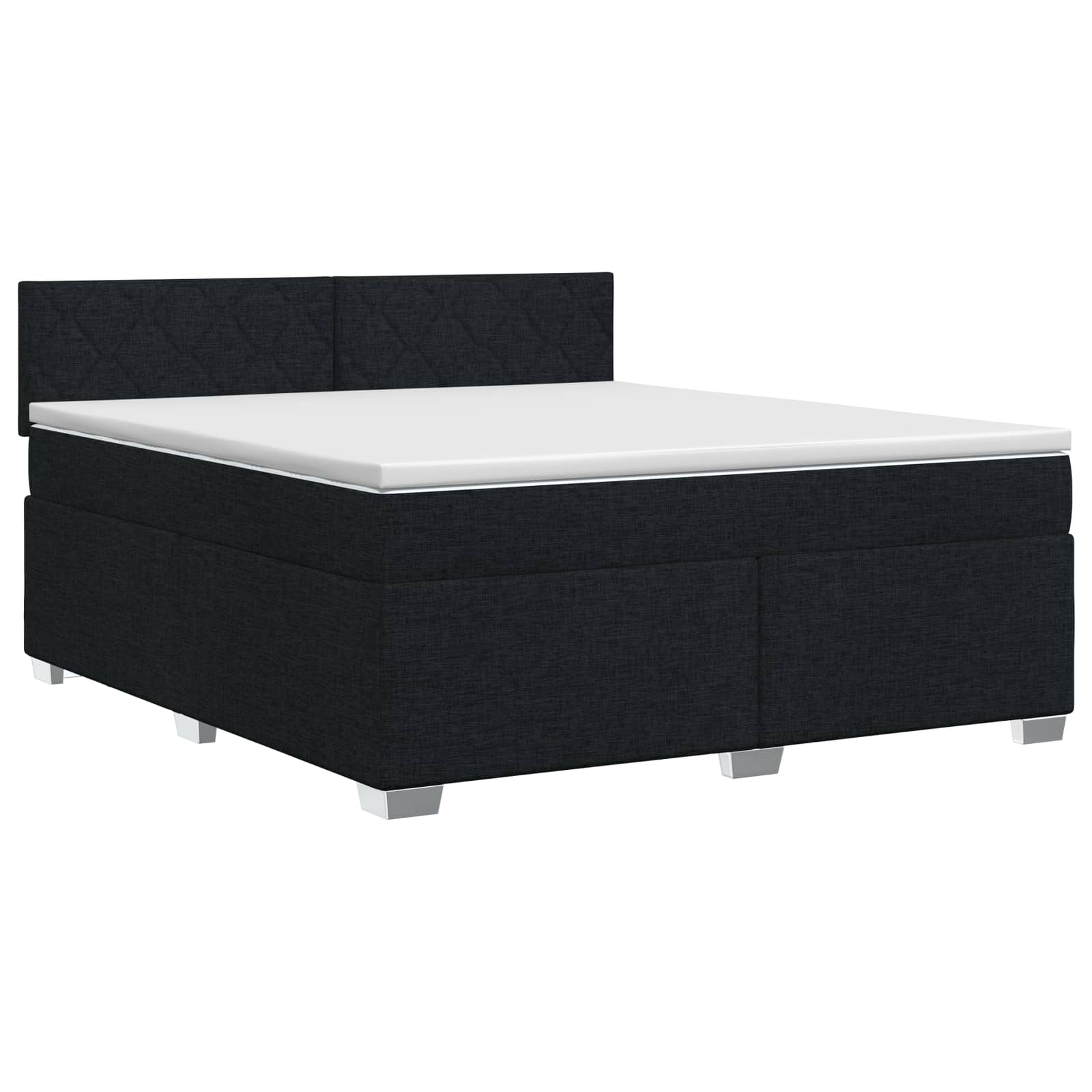 Lit boxspring avec matelas Noir 140 x 190 cm Tissu
