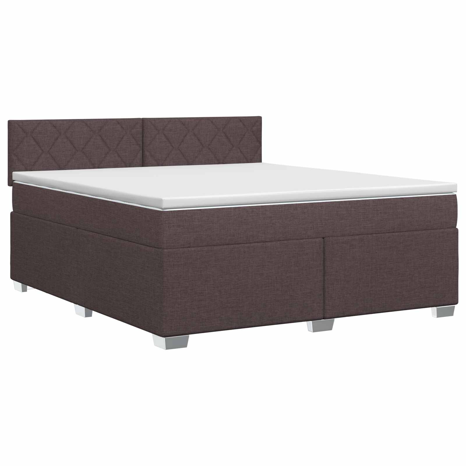 Lit boxspring avec matelas Marron foncé 140 x 190 cm Tissu