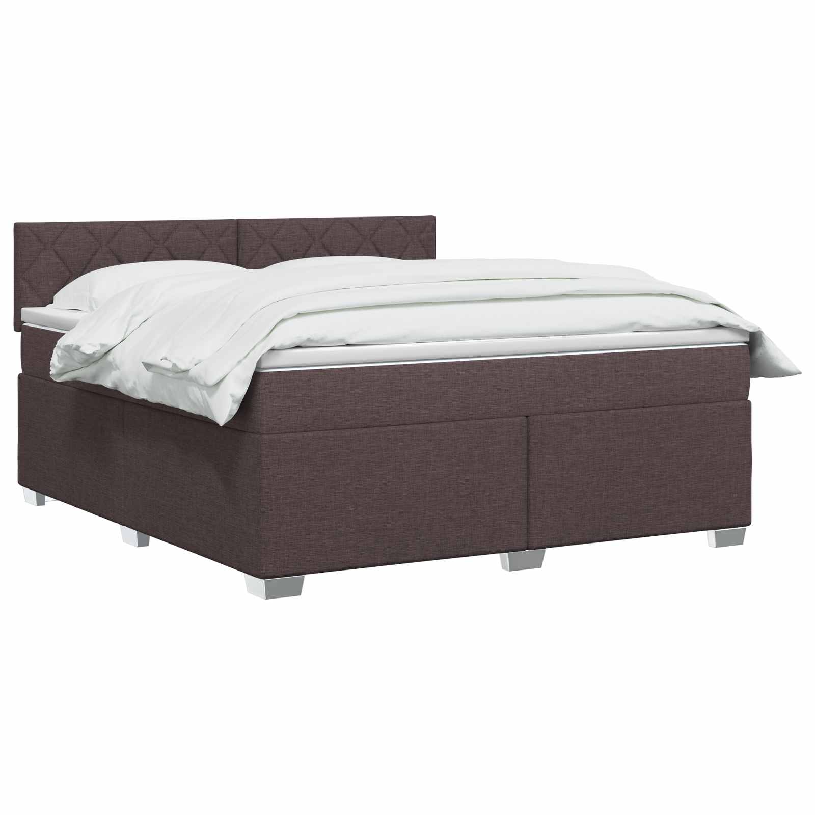 Lit boxspring avec matelas Marron foncé 140 x 190 cm Tissu