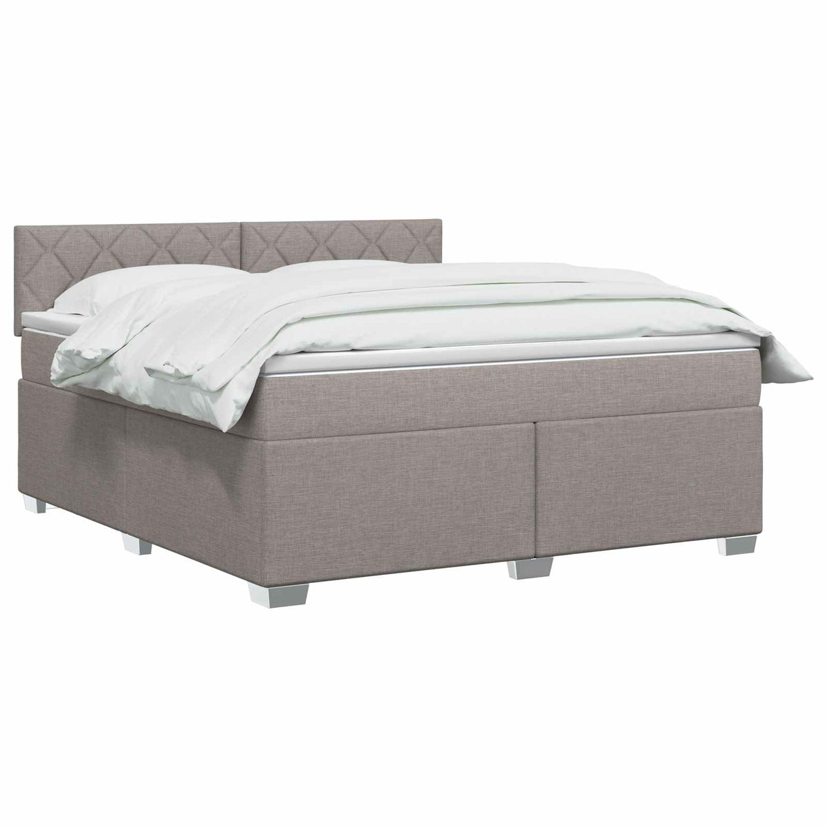 Lit boxspring avec matelas Taupe 140 x 190 cm Tissu