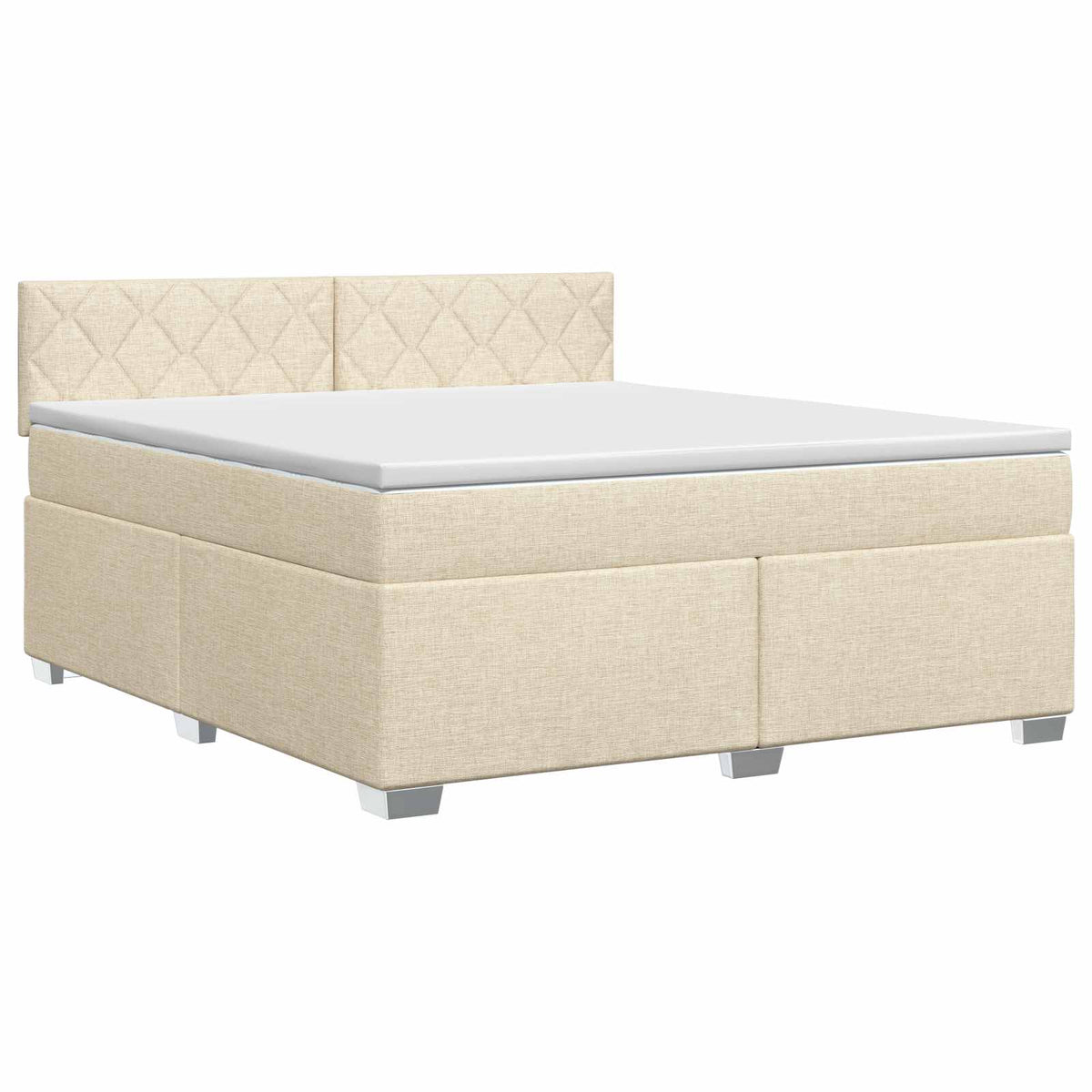 Lit boxspring avec matelas Crème 140 x 190 cm Tissu