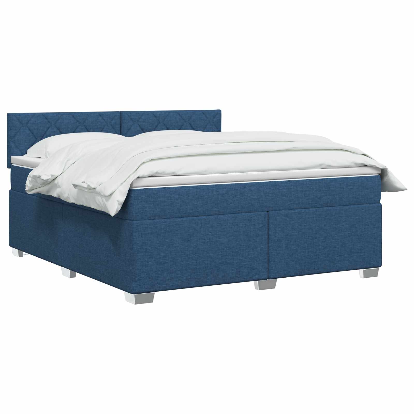Lit boxspring avec matelas Bleu 140 x 190 cm Tissu - XIOS