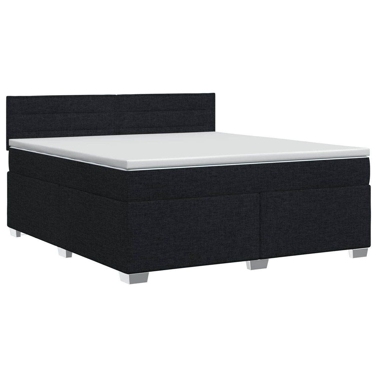 Lit boxspring avec matelas Noir 140 x 200 cm Tissu