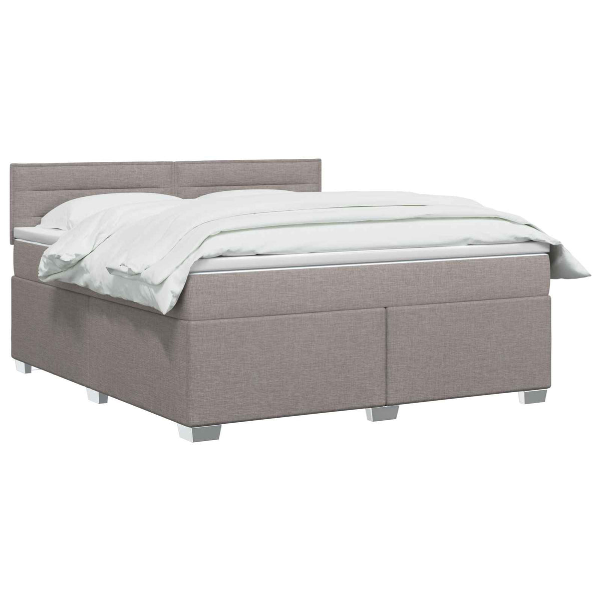 Lit boxspring avec matelas Taupe 140 x 200 cm Tissu