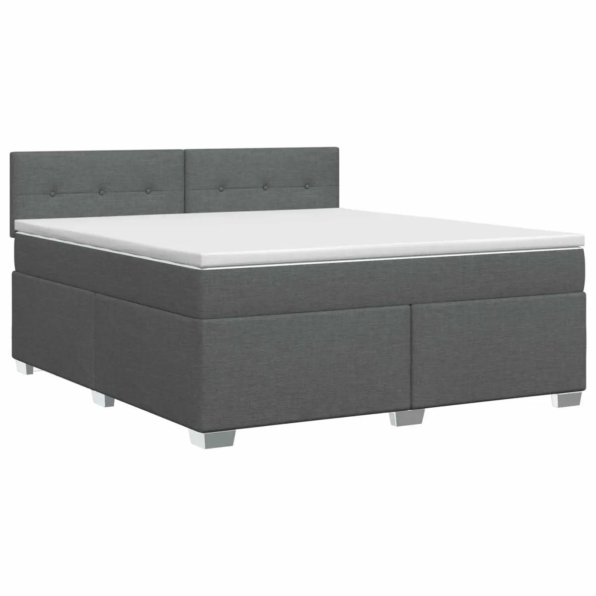 Lit boxspring avec matelas Gris foncé 140 x 200 cm Tissu - XIOS