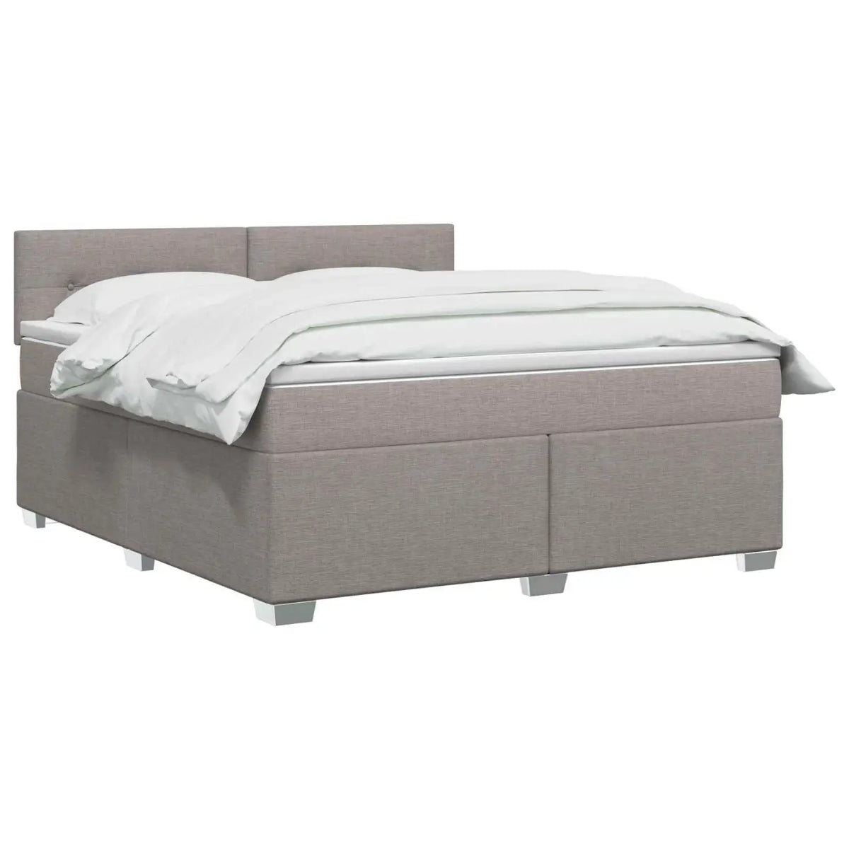 Lit boxspring avec matelas Taupe 140 x 200 cm Tissu - XIOS