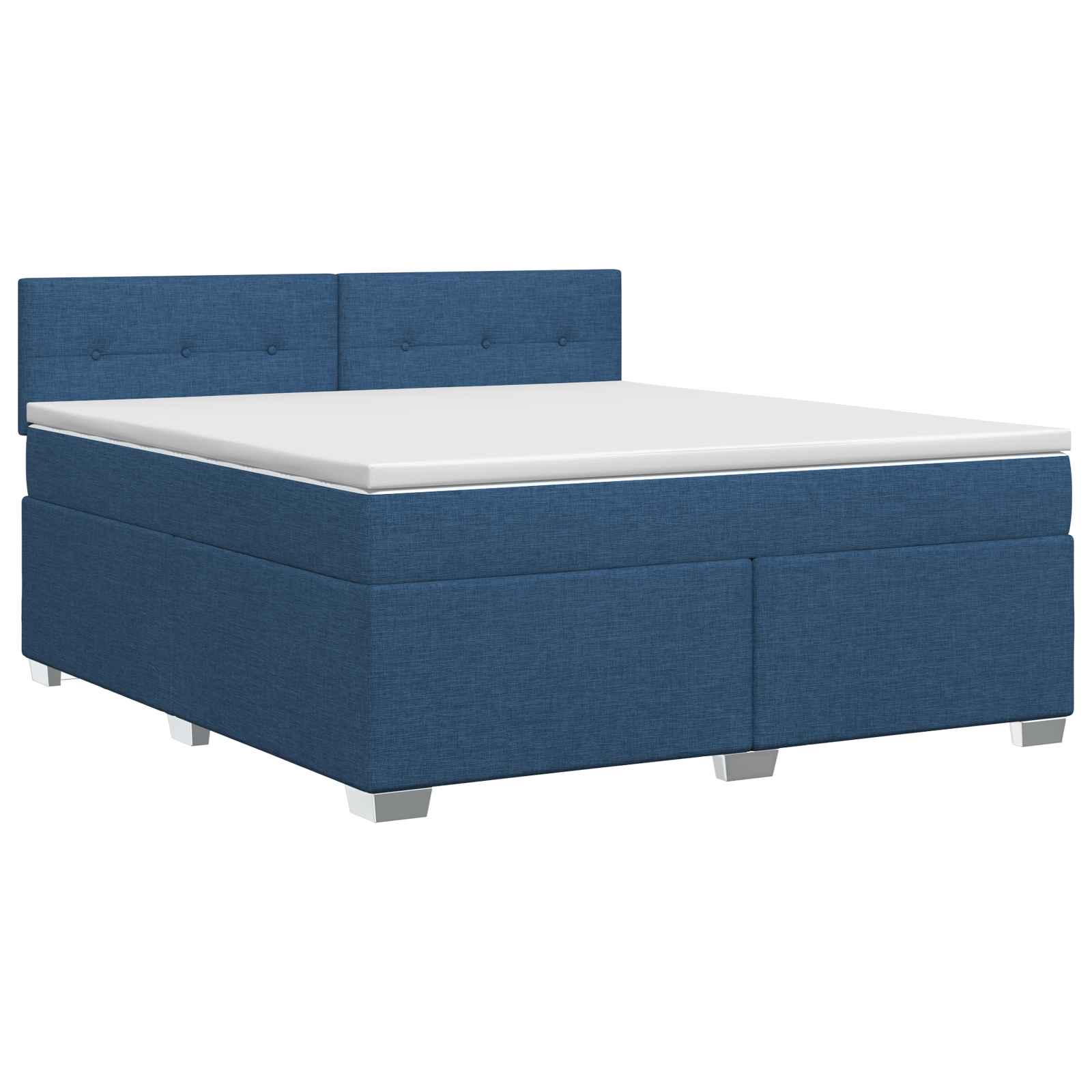 Lit boxspring avec matelas Bleu 140 x 200 cm Tissu