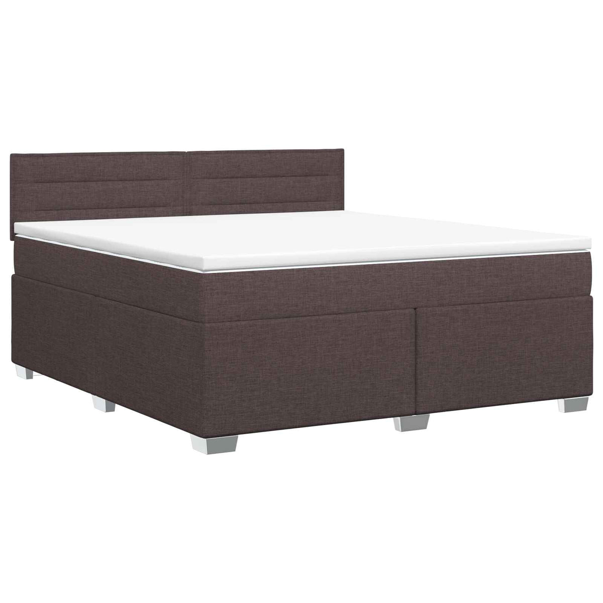 Lit boxspring avec matelas Marron foncé 160 x 200 cm Tissu