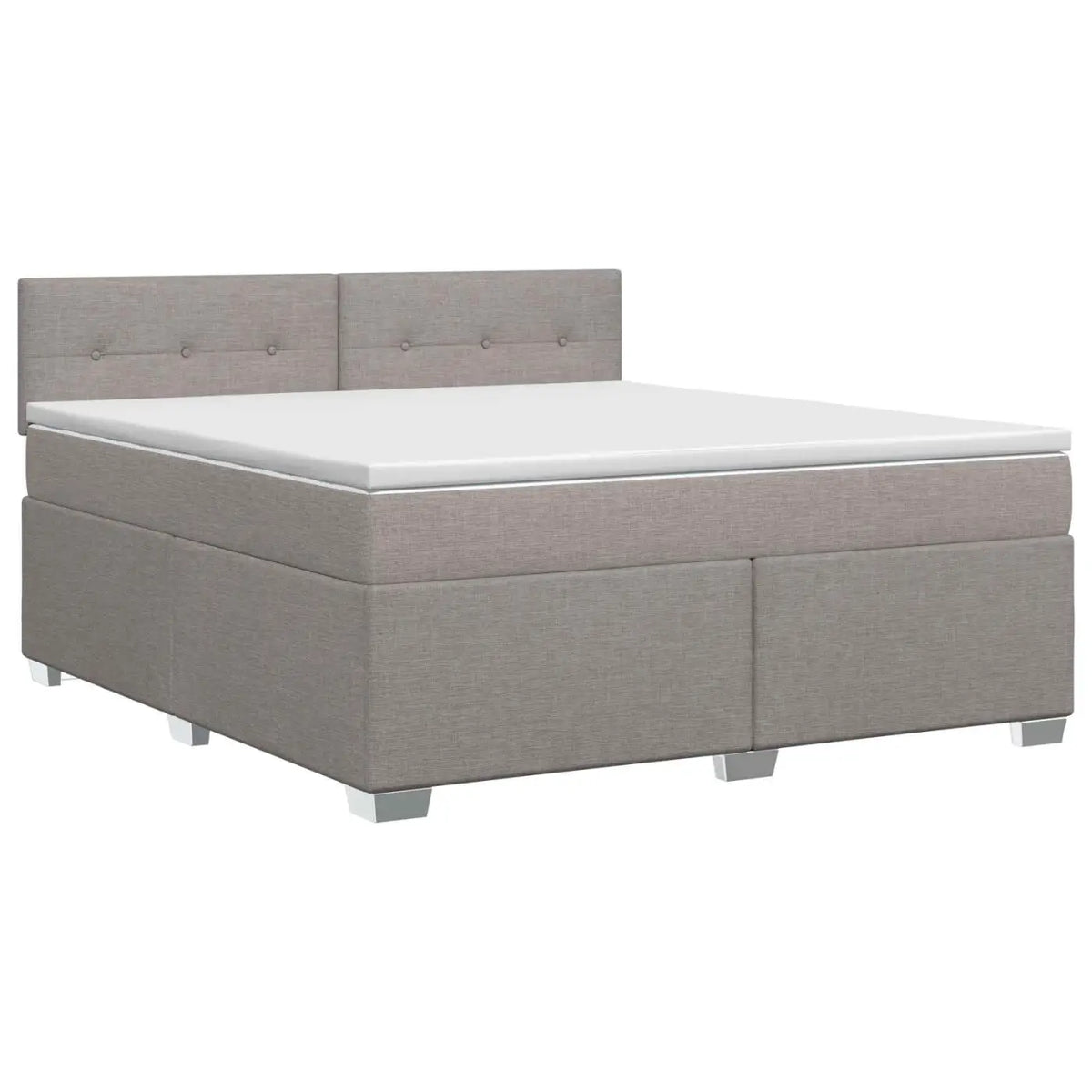Lit boxspring avec matelas Taupe 160 x 200 cm Tissu - XIOS