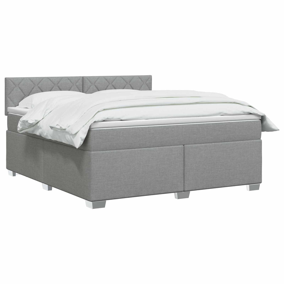 Lit boxspring avec matelas Gris clair 160 x 200 cm Tissu
