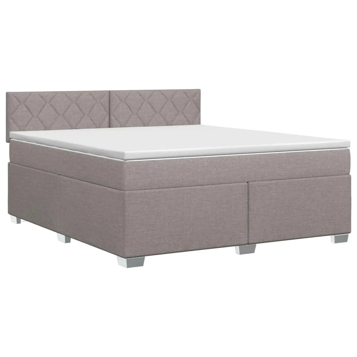 Lit boxspring avec matelas Taupe 160 x 200 cm Tissu - XIOS
