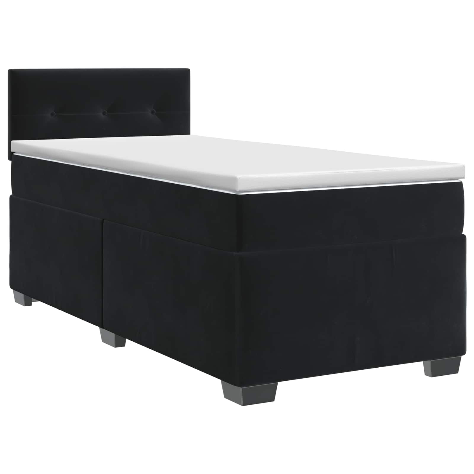 Lit boxspring avec matelas Noir 80 x 200 cm Velours - XIOS
