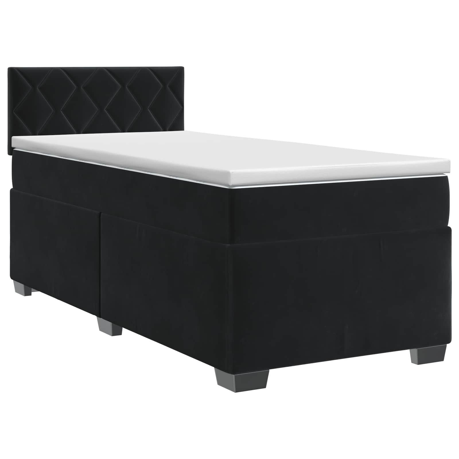 Lit boxspring avec matelas Noir 80 x 200 cm Velours - XIOS