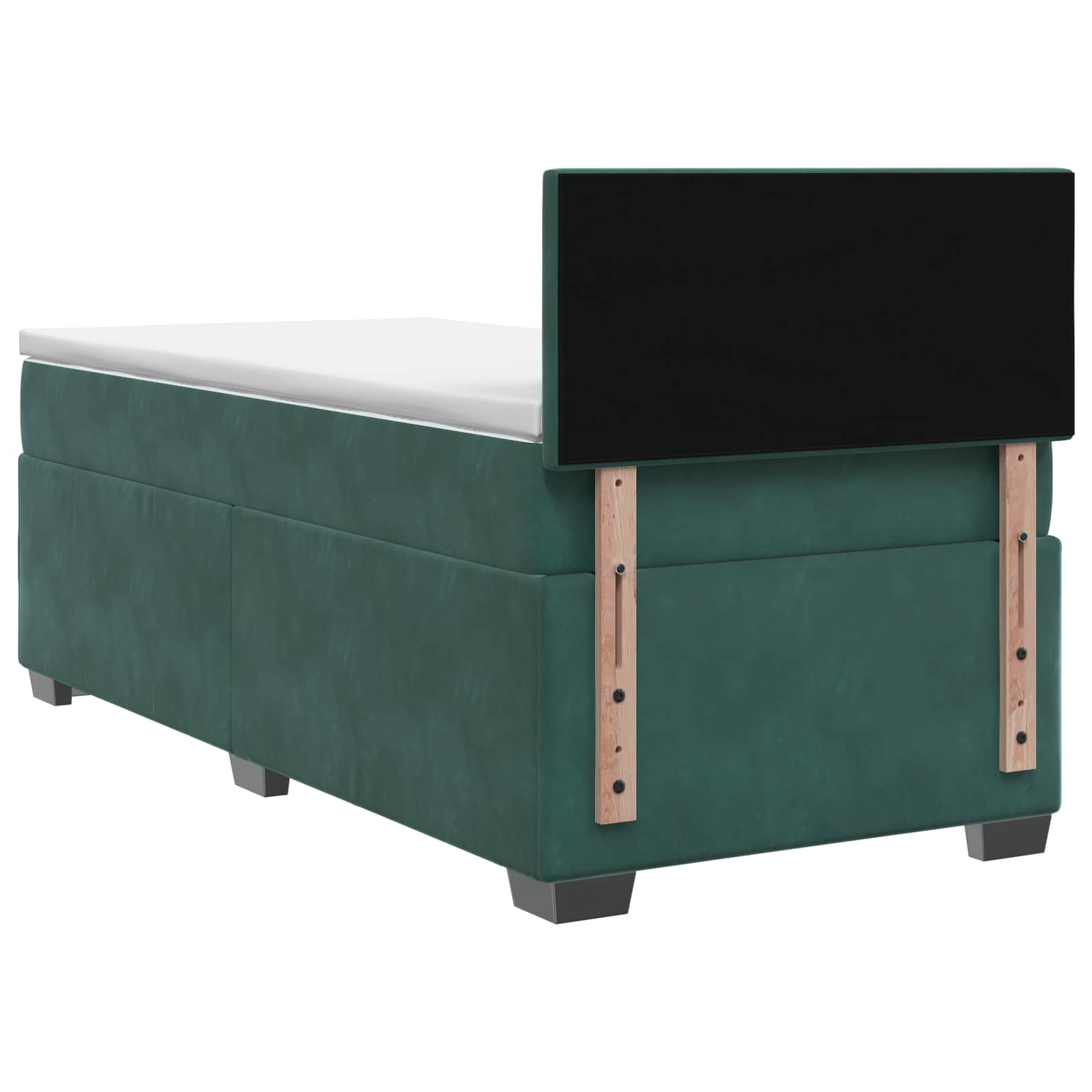 Lit boxspring avec matelas Vert foncé 90 x 190 cm Velours