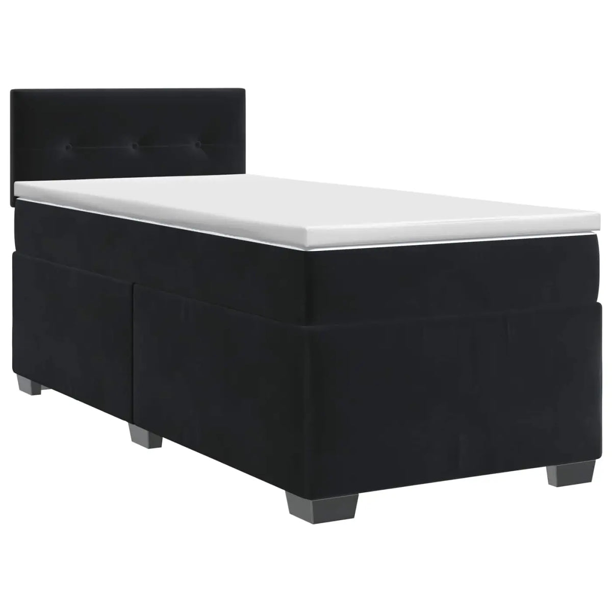 Lit boxspring avec matelas Noir 90 x 200 cm Velours - XIOS