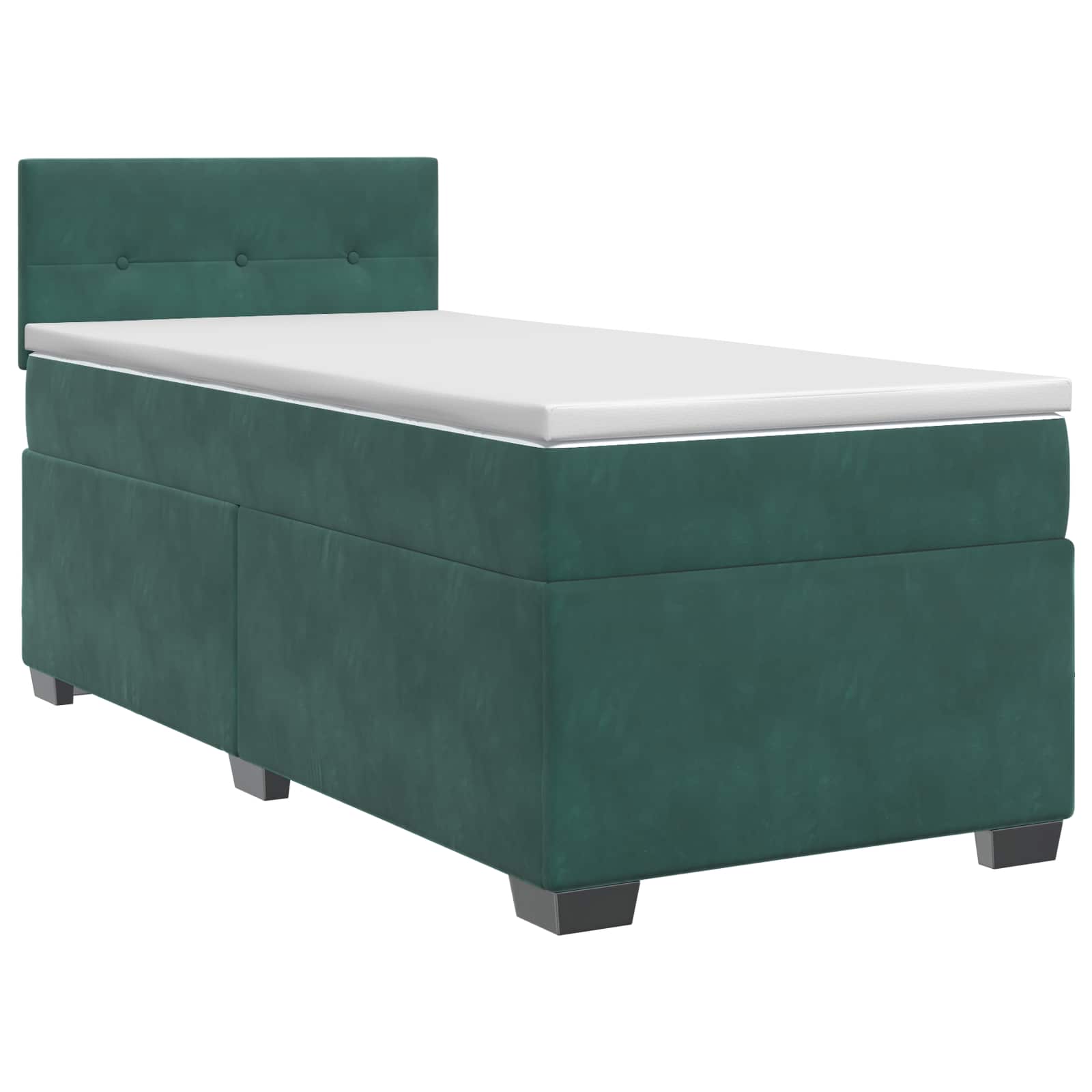 Lit boxspring avec matelas Vert foncé 100 x 200 cm Velours
