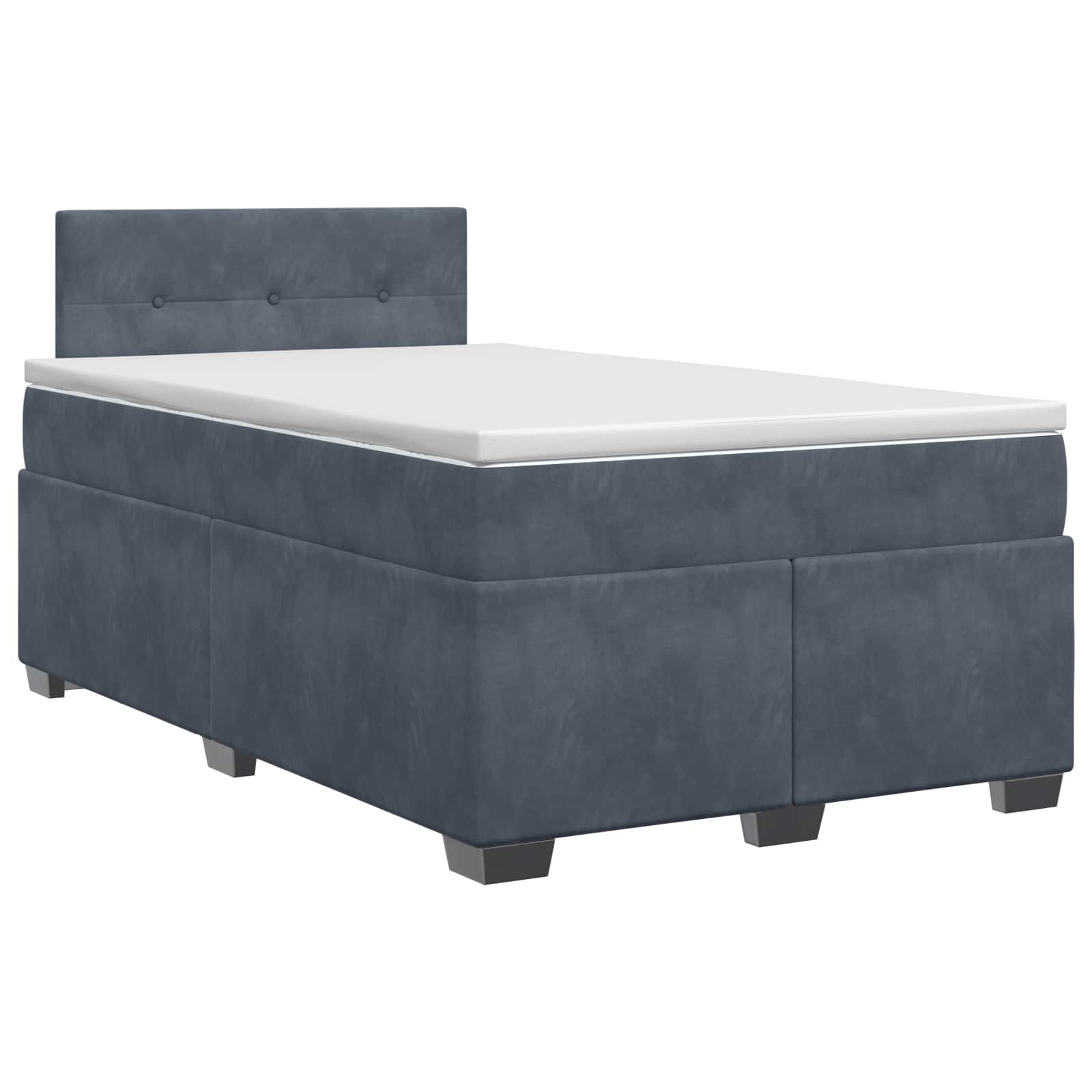Lit boxspring avec matelas Gris foncé 120 x 190 cm Velours