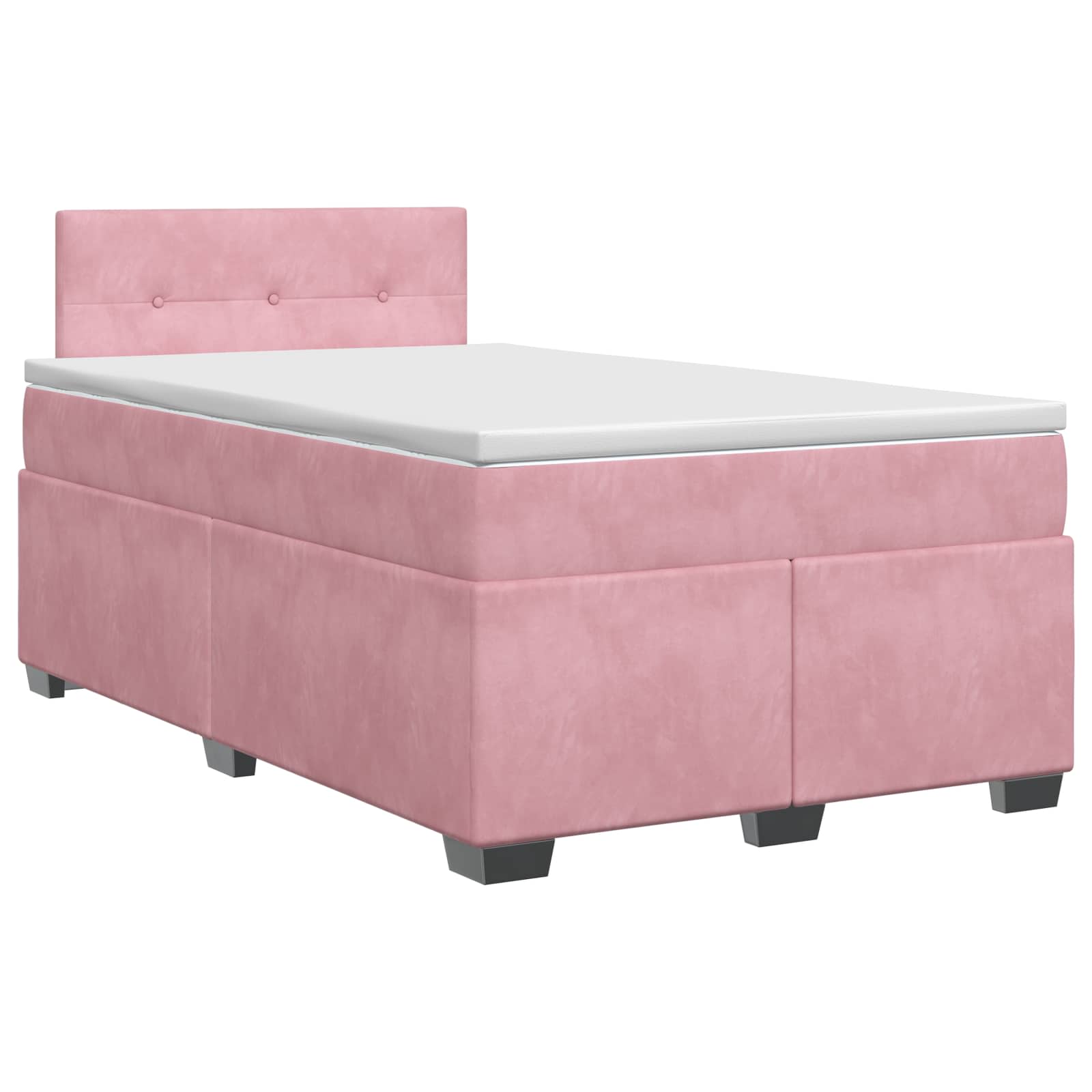 Lit boxspring avec matelas Rose 120 x 190 cm Velours
