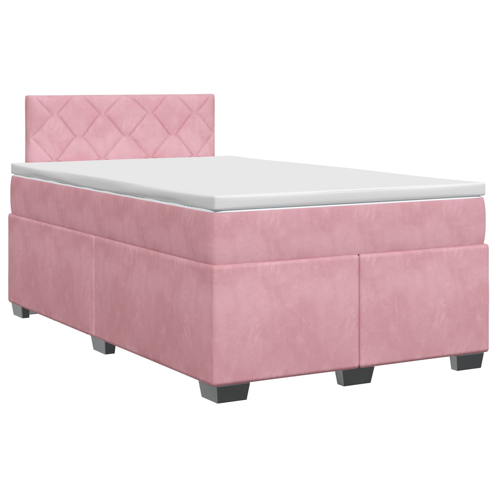 Lit boxspring avec matelas Rose 120 x 190 cm Velours