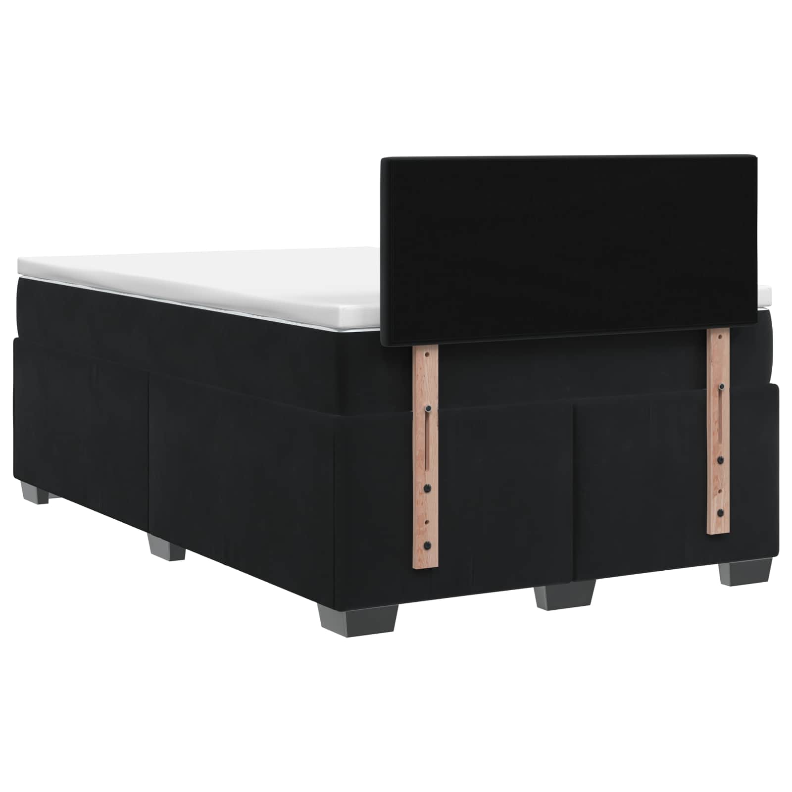 Lit boxspring avec matelas Noir 120 x 200 cm Velours - XIOS