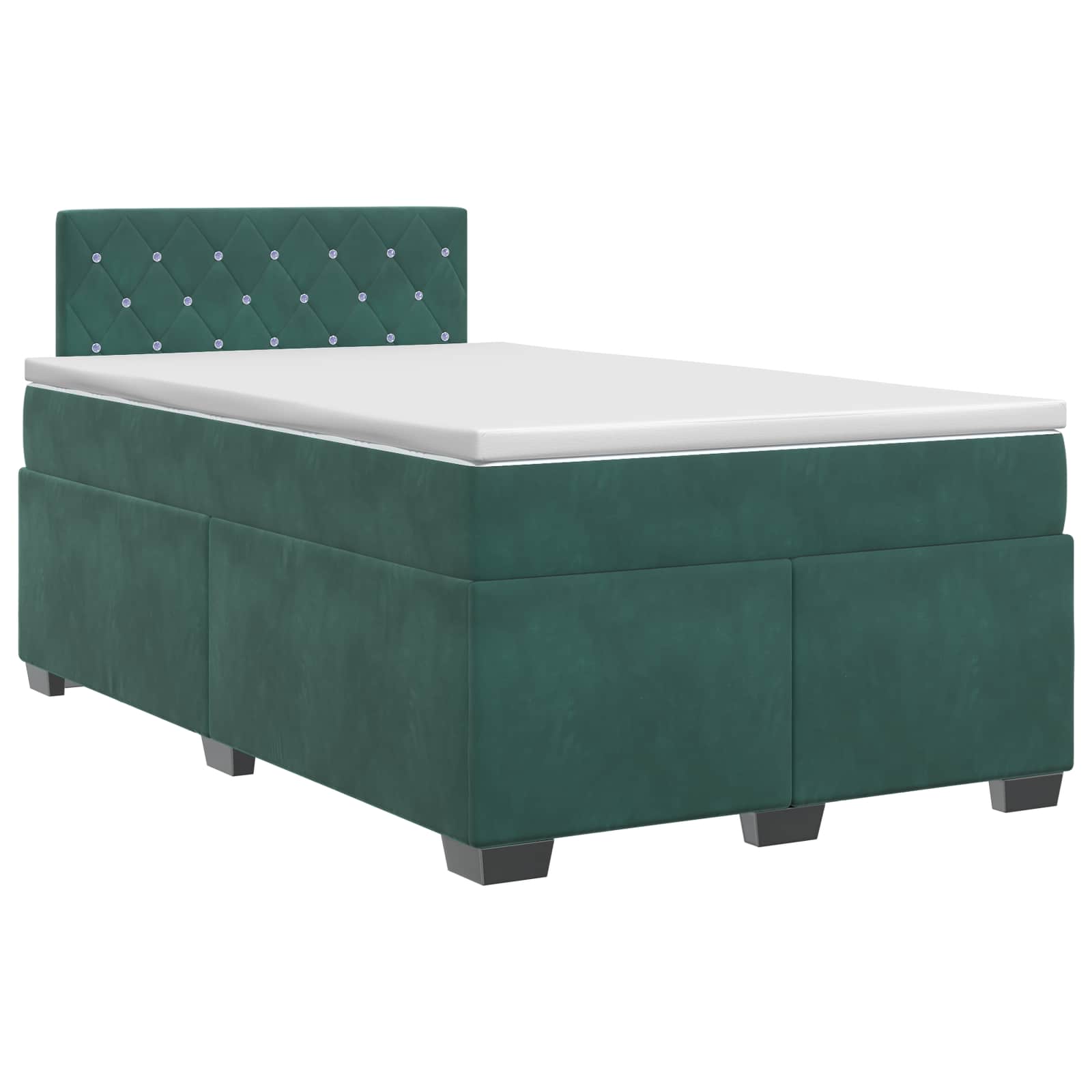 Lit boxspring avec matelas Vert foncé 120 x 200 cm Velours - XIOS