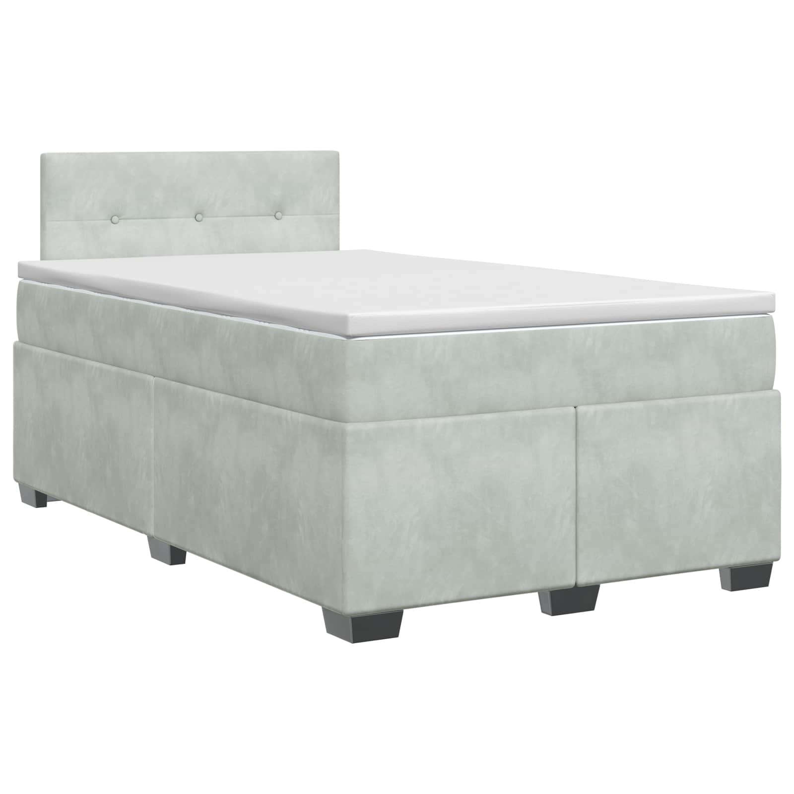 Lit boxspring avec matelas Gris clair 120 x 200 cm Velours - XIOS