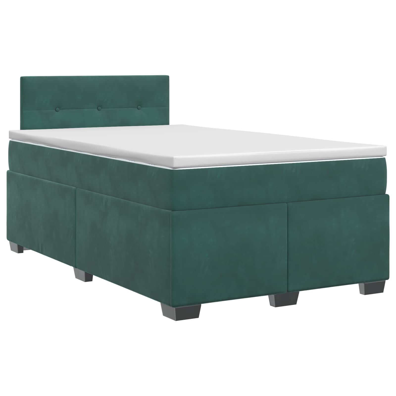 Lit boxspring avec matelas Vert foncé 120 x 200 cm Velours