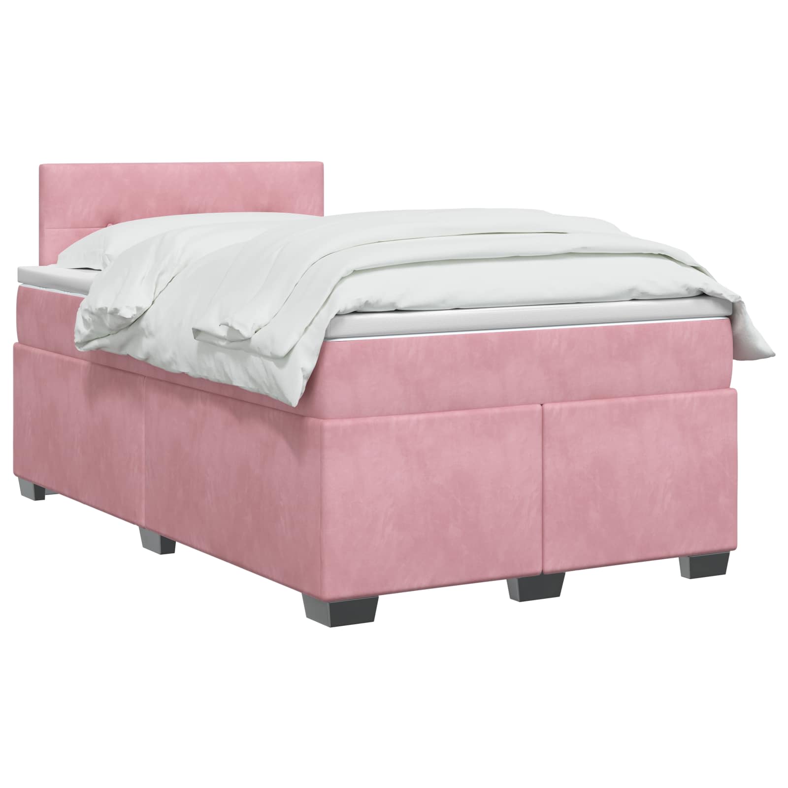 Lit boxspring avec matelas Rose 120 x 200 cm Velours
