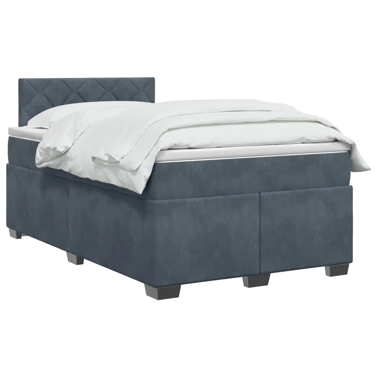 Lit boxspring avec matelas Gris foncé 120 x 200 cm Velours - XIOS