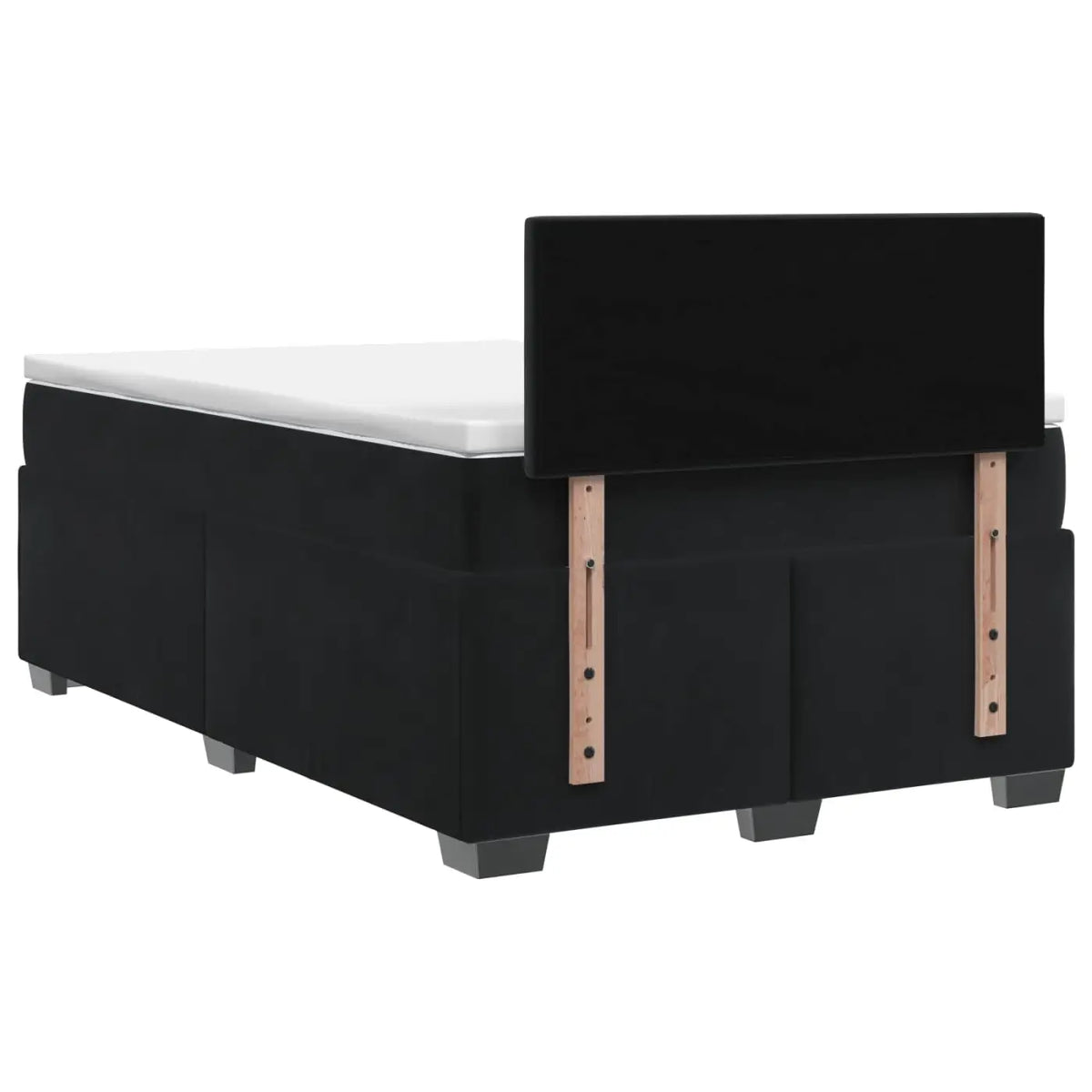 Lit boxspring avec matelas Noir 120 x 200 cm Velours - XIOS