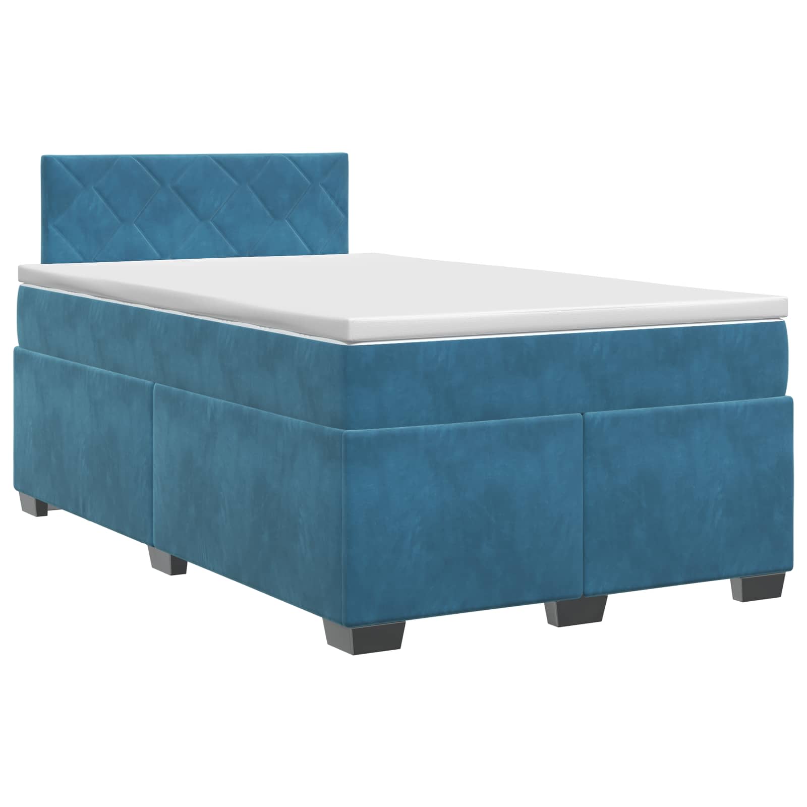 Lit boxspring avec matelas Bleu foncé 120 x 200 cm Velours