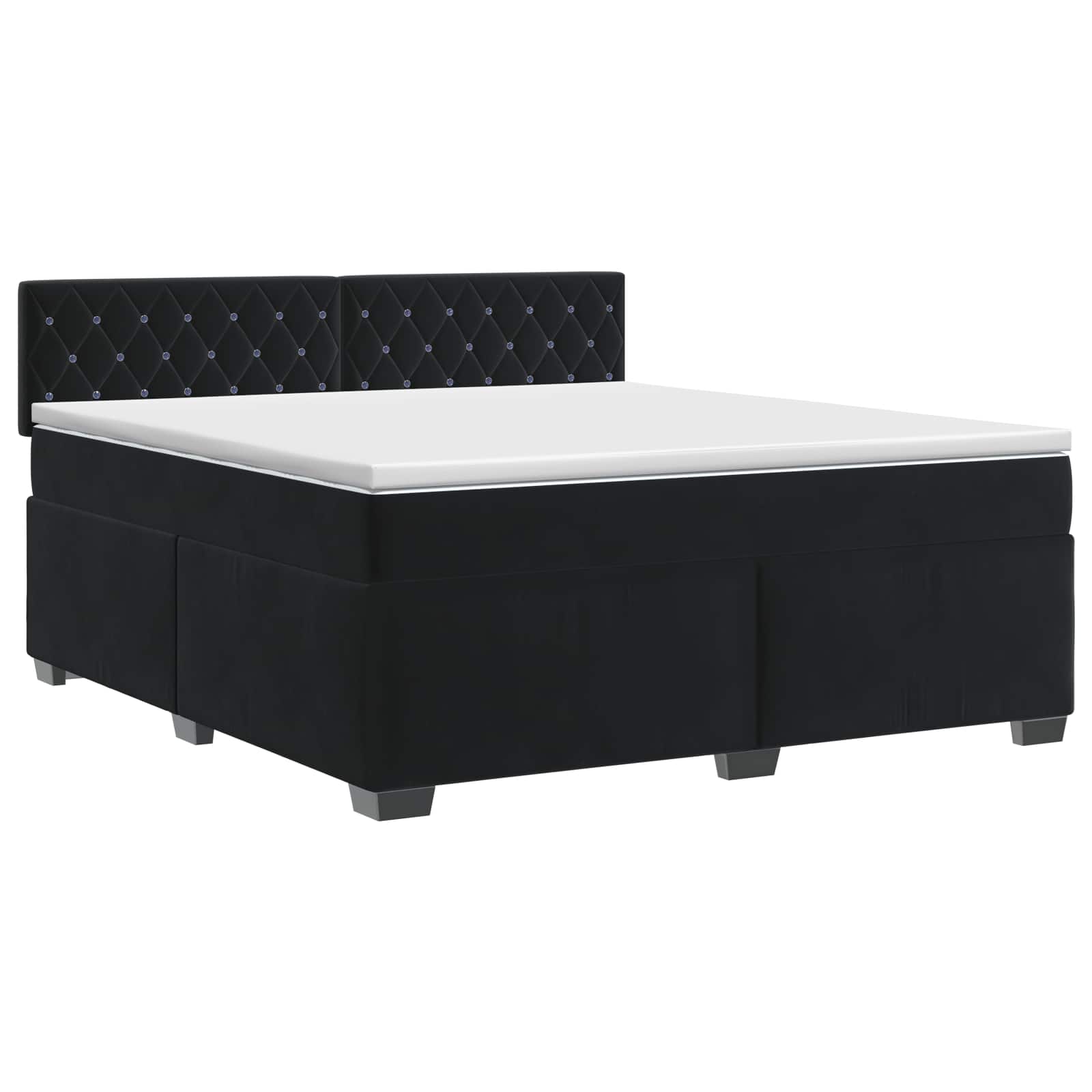 Lit boxspring avec matelas Noir 140 x 190 cm Velours