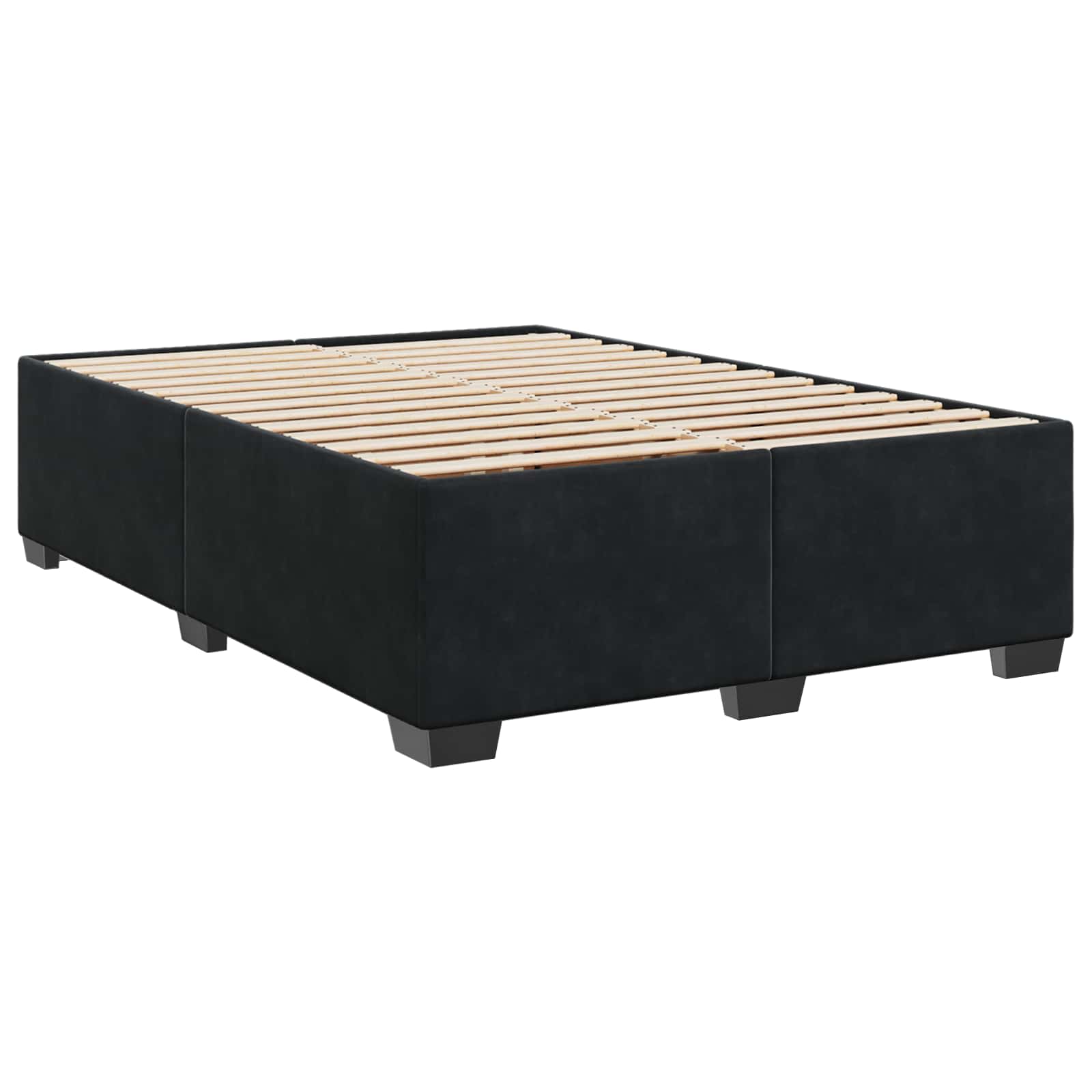Lit boxspring avec matelas Noir 140 x 190 cm Velours