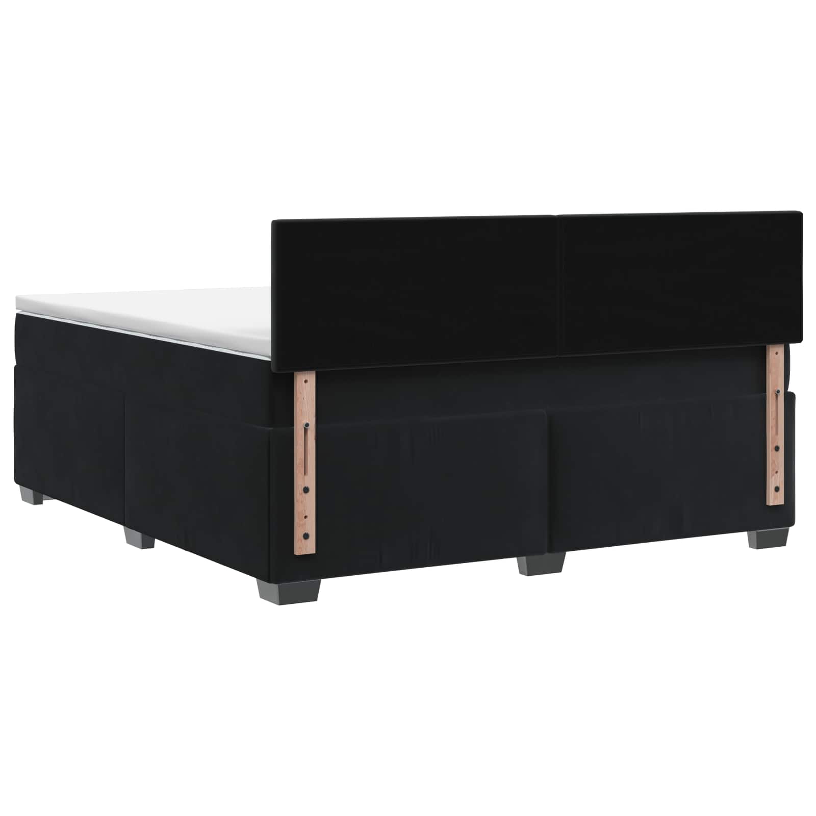 Lit boxspring avec matelas Noir 140 x 190 cm Velours