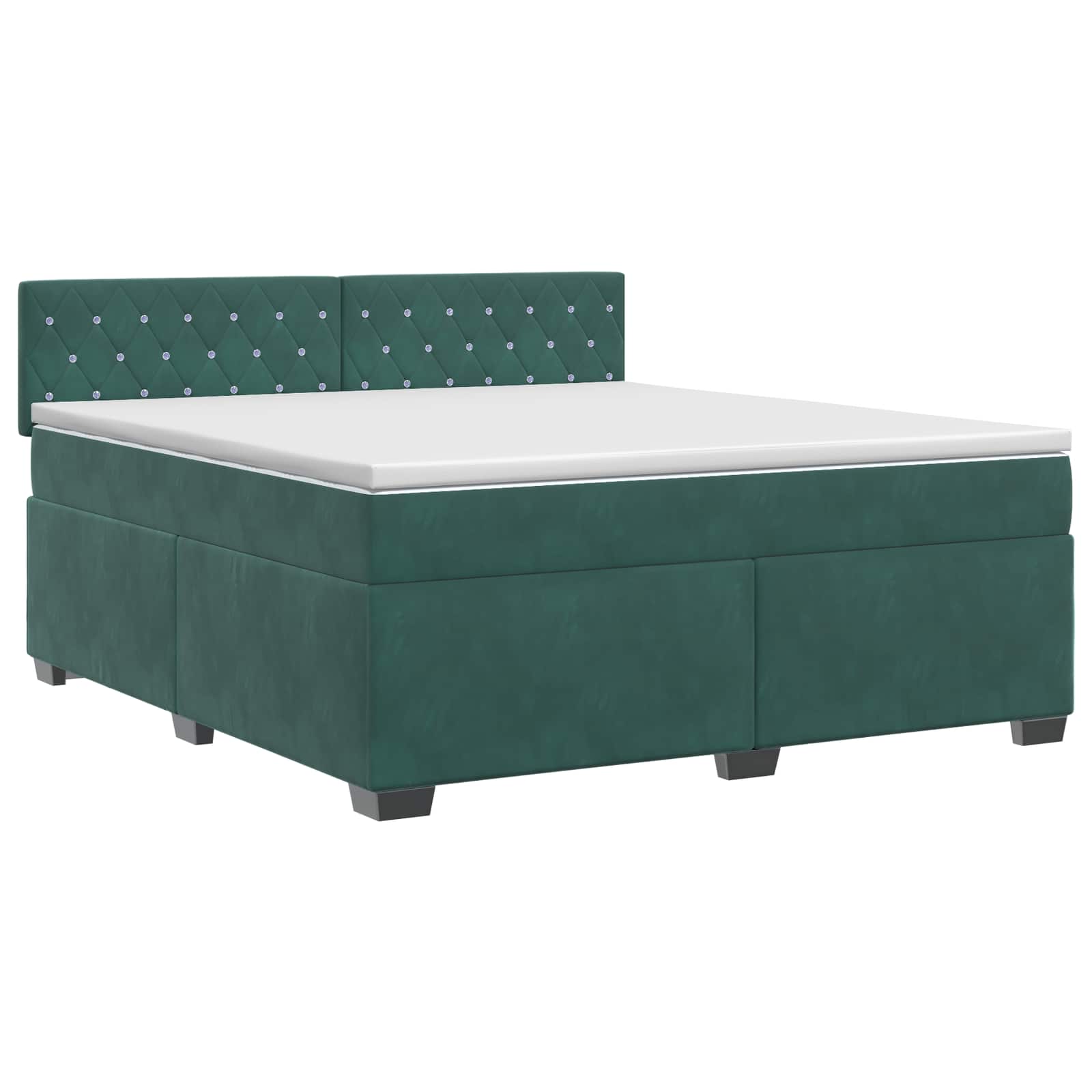 Lit boxspring avec matelas Vert foncé 140 x 190 cm Velours