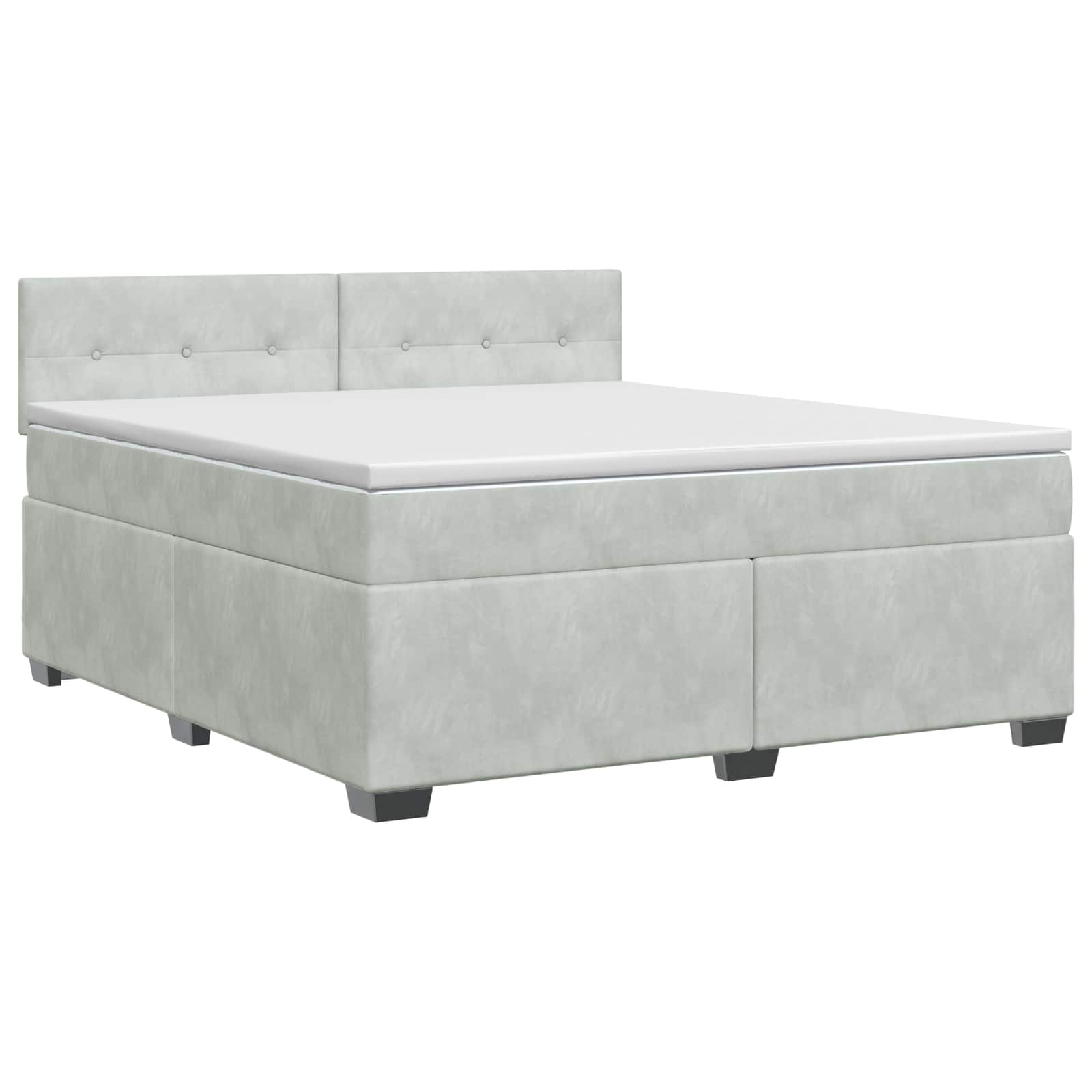 Lit boxspring avec matelas Gris clair 140 x 190 cm Velours