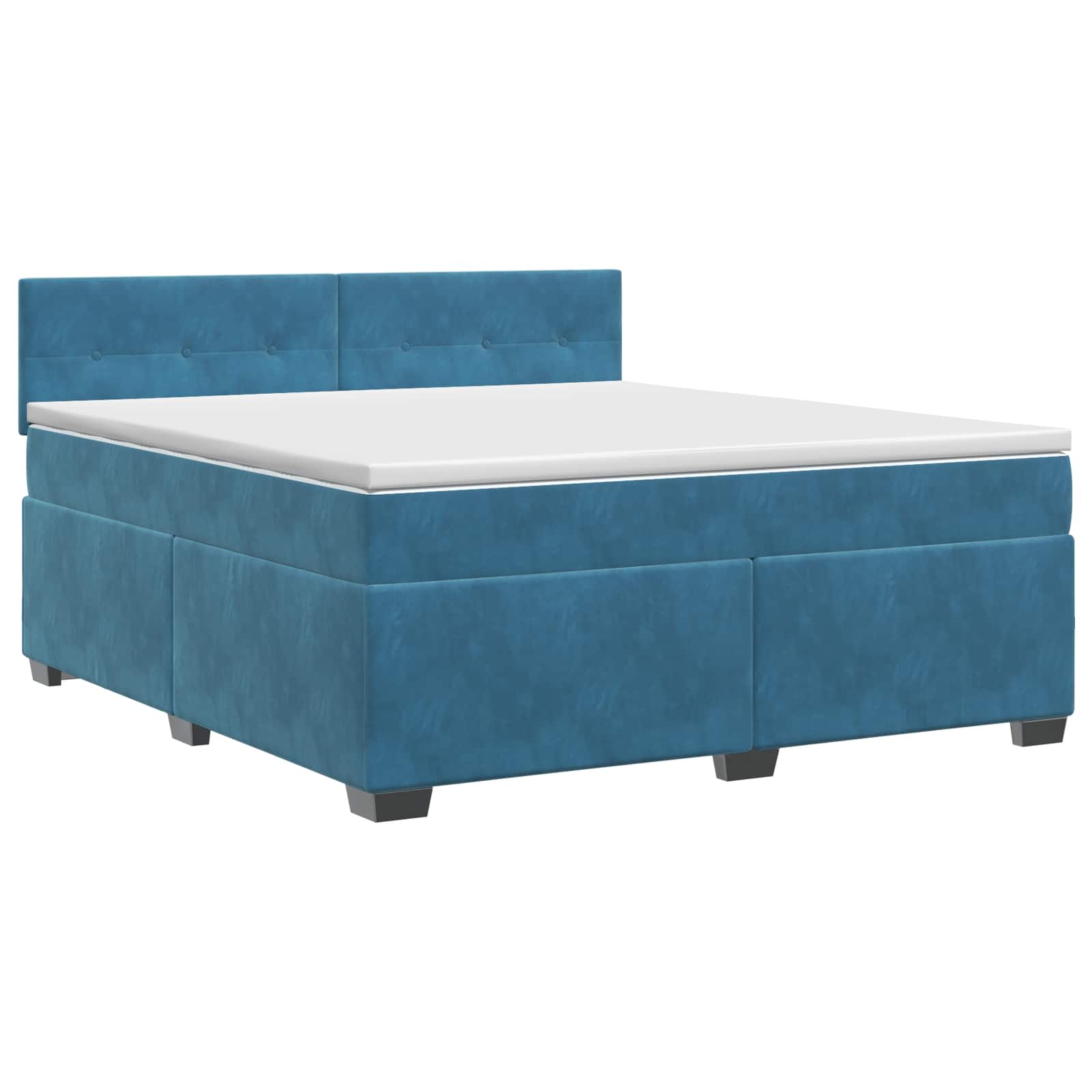 Lit boxspring avec matelas Bleu foncé 140 x 190 cm Velours