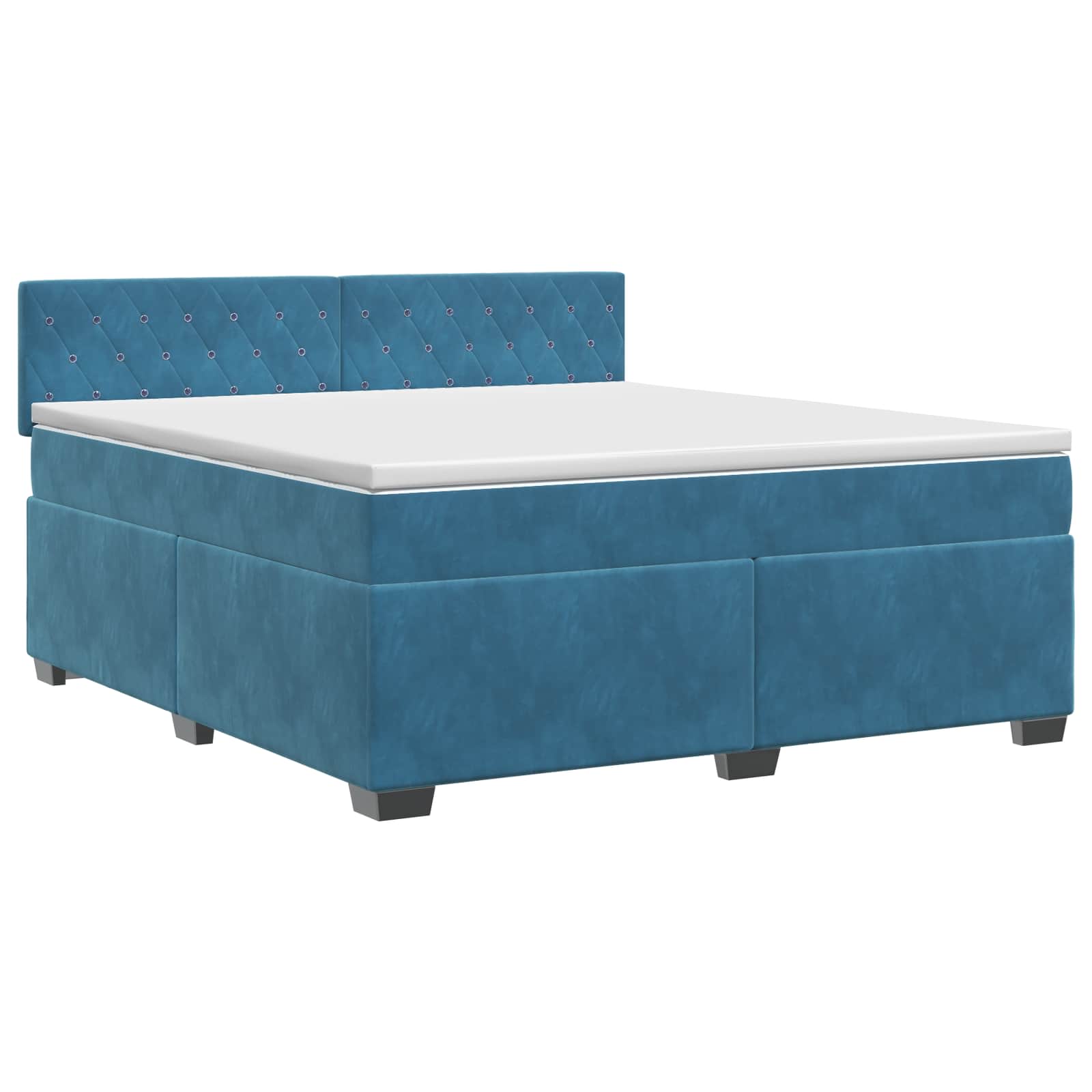 Lit boxspring avec matelas Bleu foncé 140 x 200 cm Velours