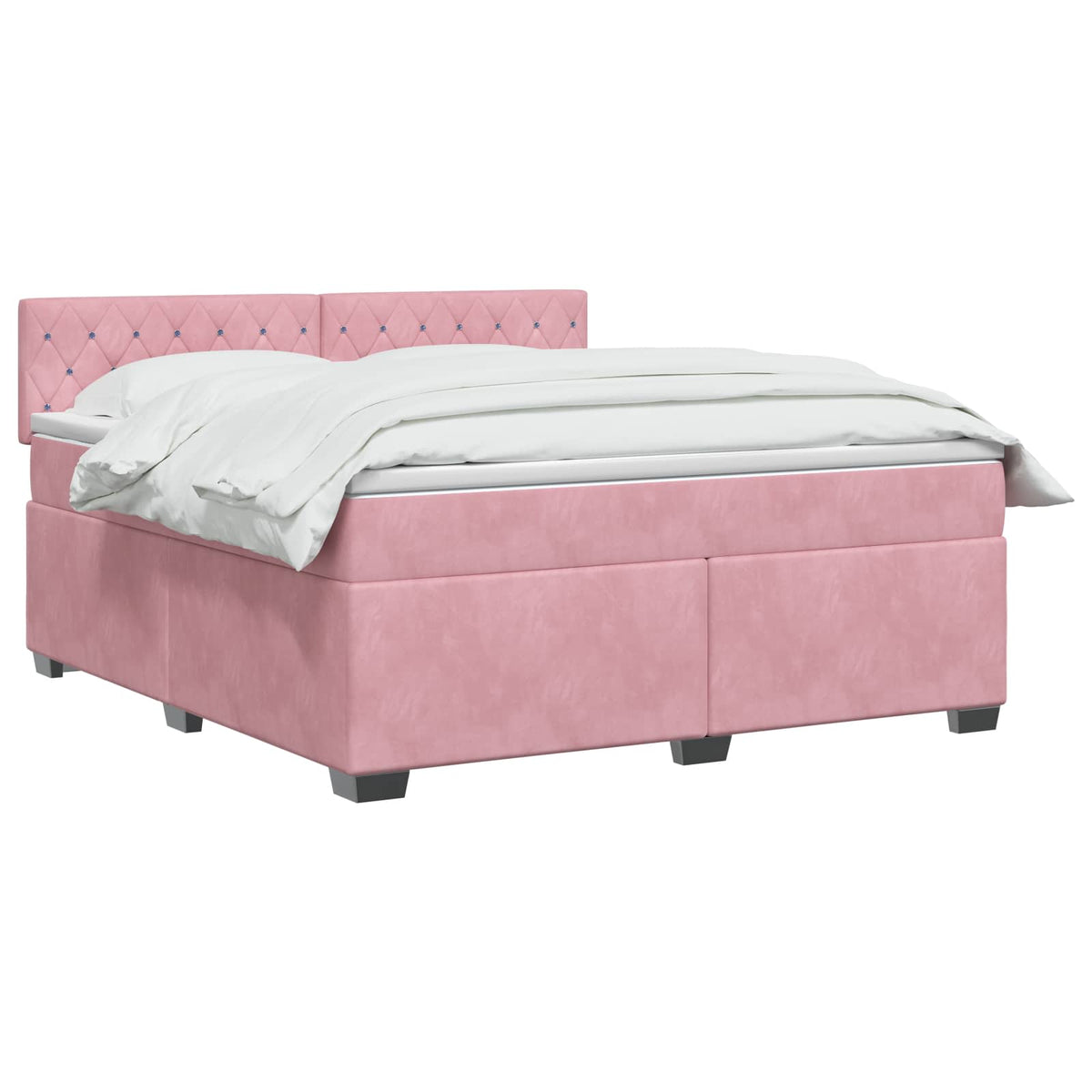 Lit boxspring avec matelas Rose 140 x 200 cm Velours