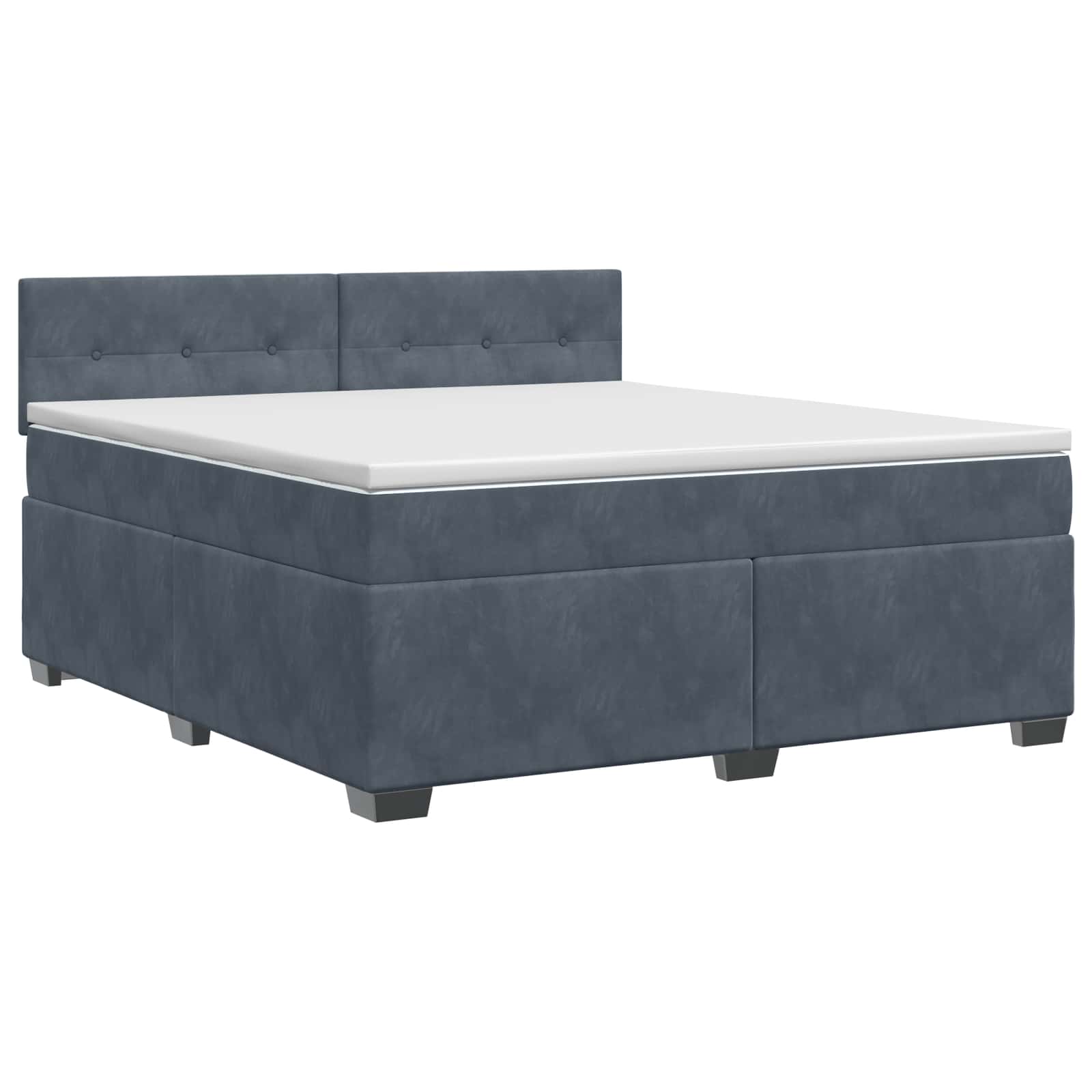 Lit boxspring avec matelas Gris foncé 140 x 200 cm Velours