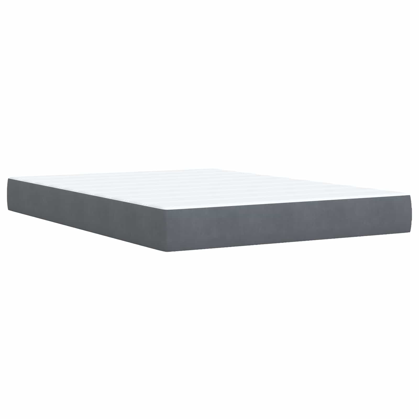 Lit boxspring avec matelas Gris foncé 140 x 200 cm Velours