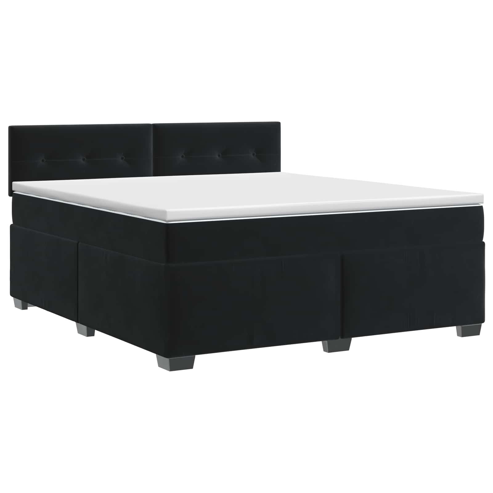 Lit boxspring avec matelas Noir 140 x 200 cm Velours - XIOS