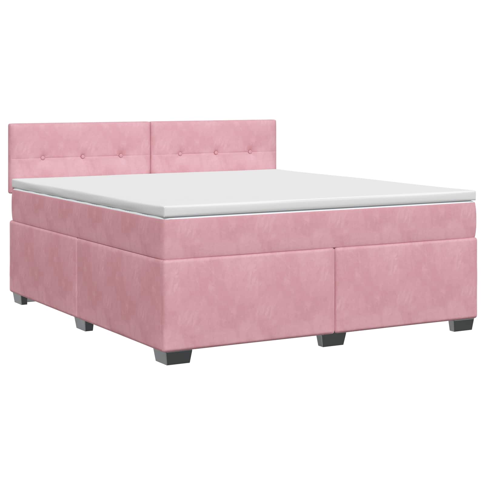 Lit boxspring avec matelas Rose 140 x 200 cm Velours