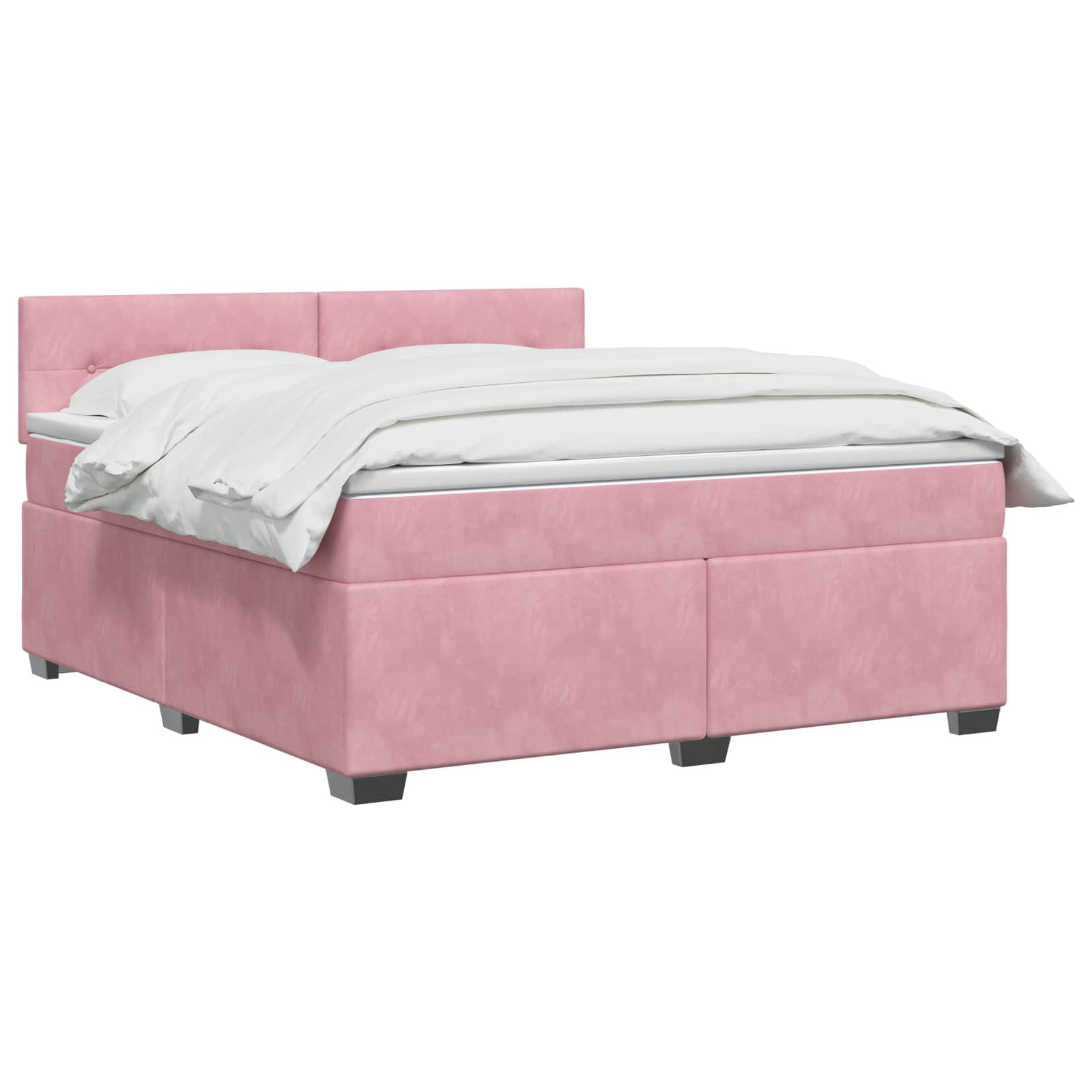 Lit boxspring avec matelas Rose 140 x 200 cm Velours